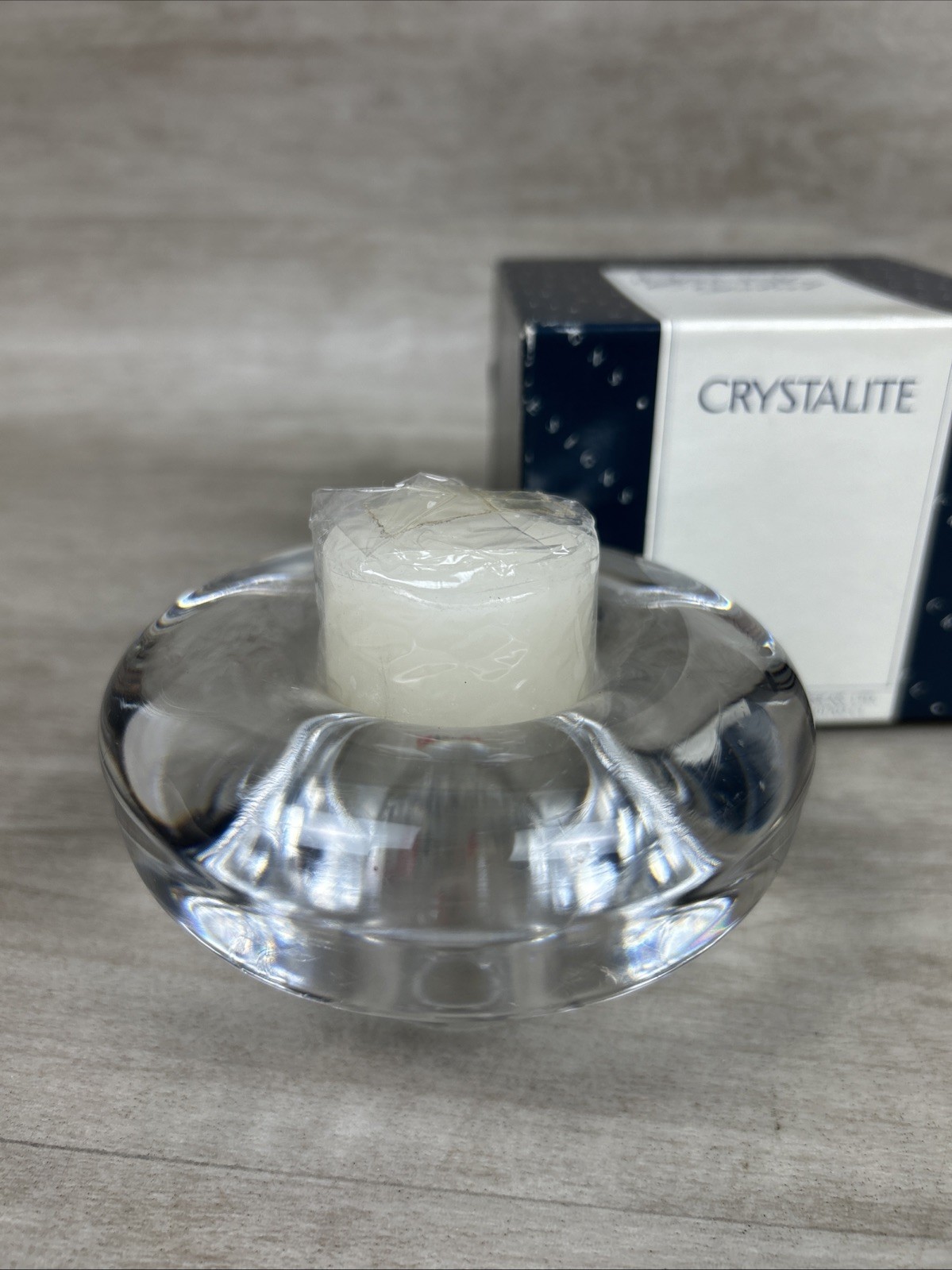 Dansk MCM Lead Crystal Glass Votive or Taper Candle Holder Style 01702 CL JAPAN