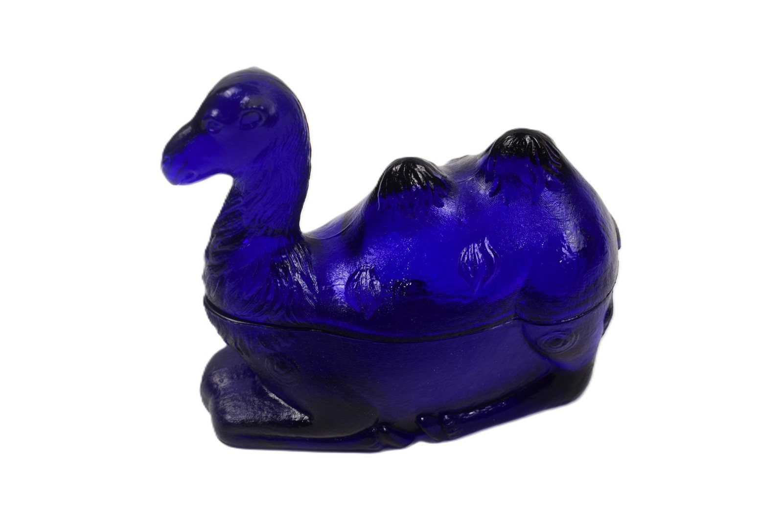 Vintage Westmoreland Cobalt Blue Humphrey the Camel Trinket Candy Covered Dish