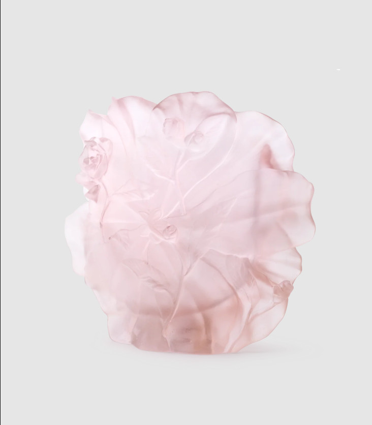 Daum Camelia Large Vase Pink Crystal Pâte de Verre 05730-1