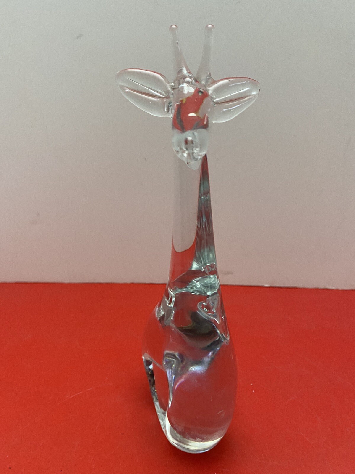 Zoo Series 9” Tall Giraffe Glass Figurine Unbranded Weighs 1 Lb 10 Oz No issues