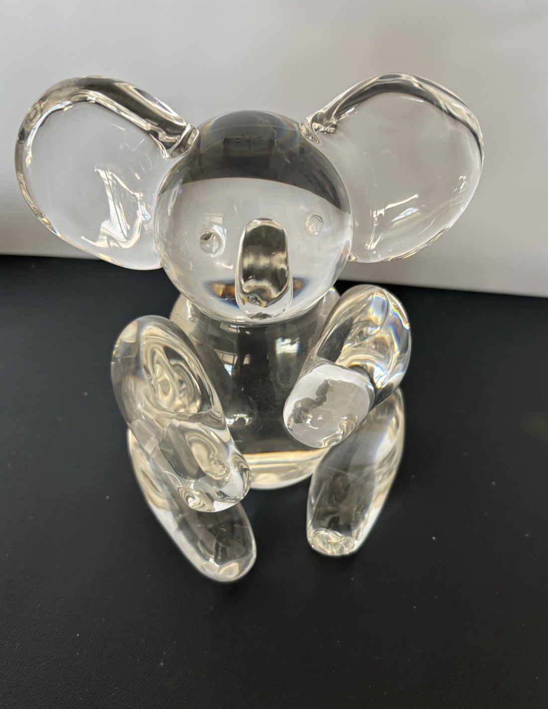 Vintage 6” X5 Steuben Art Glass Sculptured Koala Bear By Lloyd Atkins