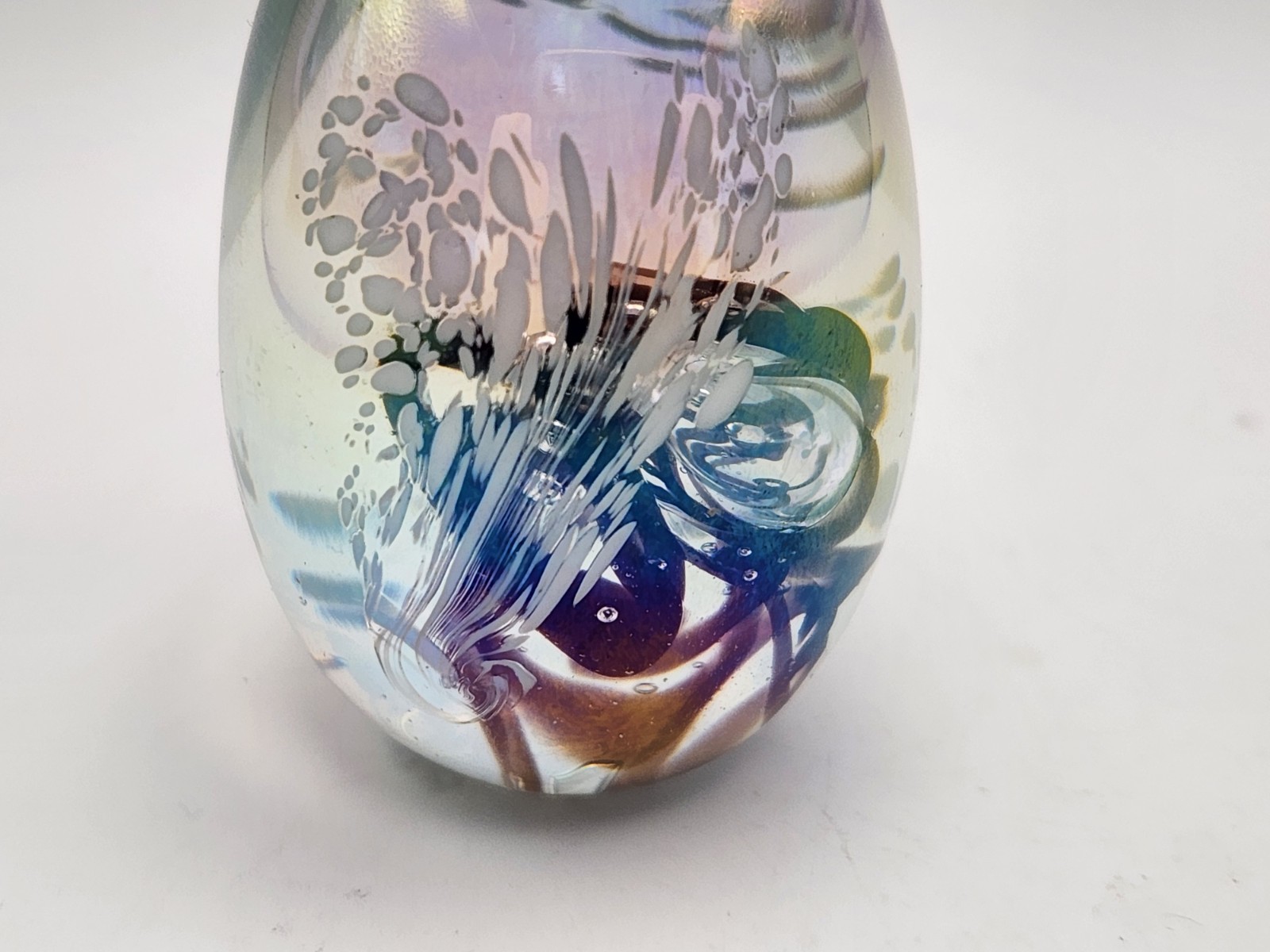 Vintage 1983 GES Glass Eye Studio MSH Mount St Helen Ash 2.5″ Egg Paperweight