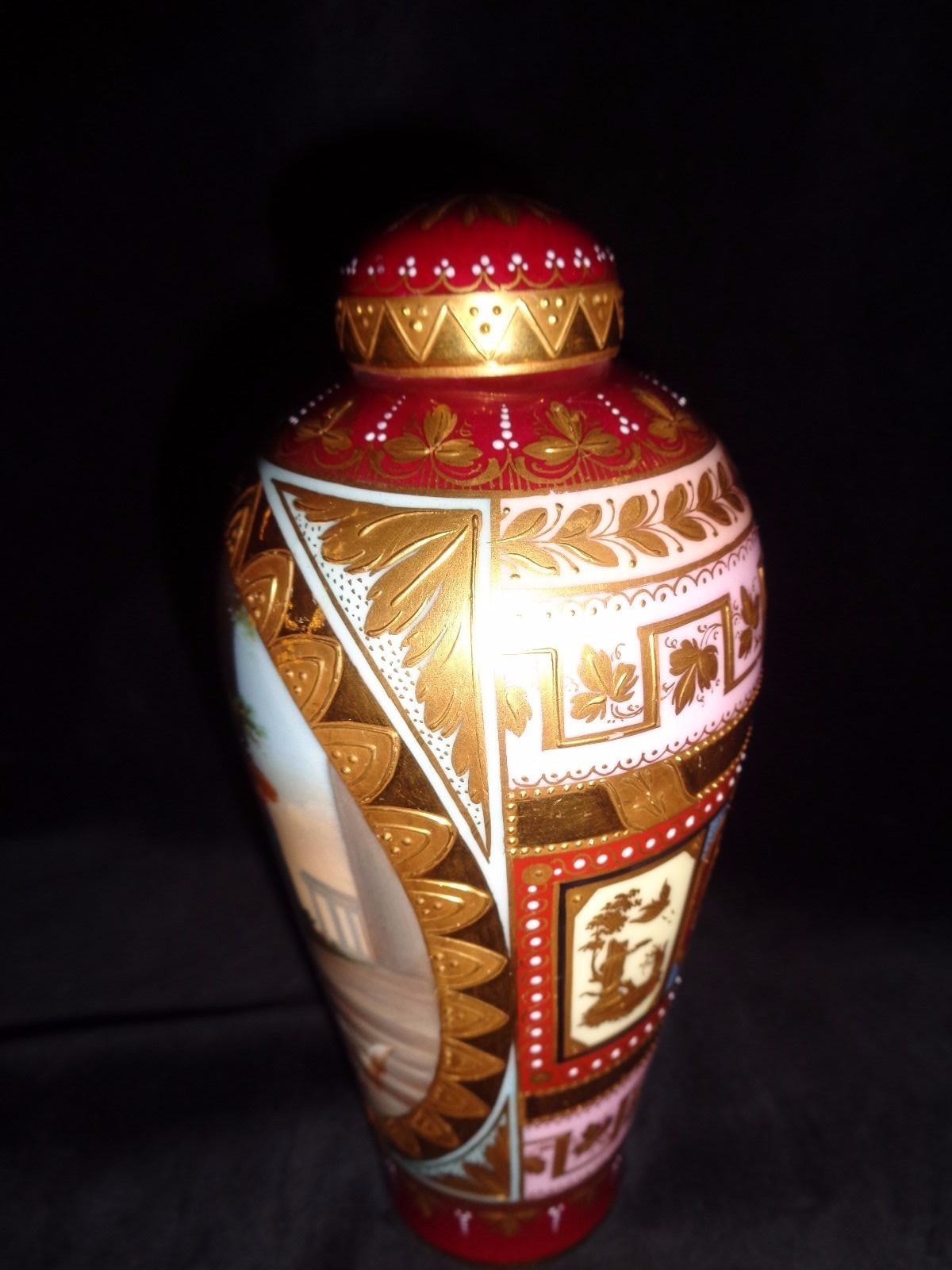 Antique Hand painted Porcelain Royal Vienna Vase signed Wagner