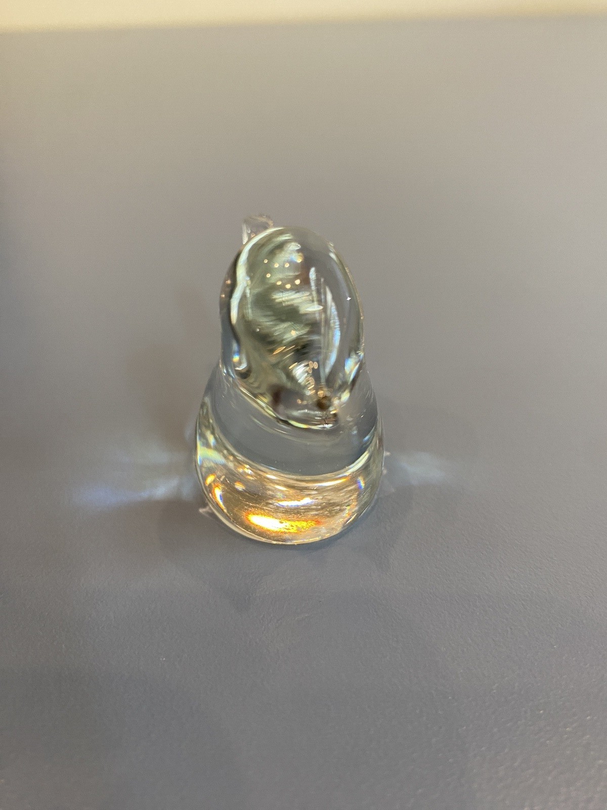ADORABLE VTG Clear Art Glass Bird Paperweight W/Tiny Controlled Bubbles 2.25″L