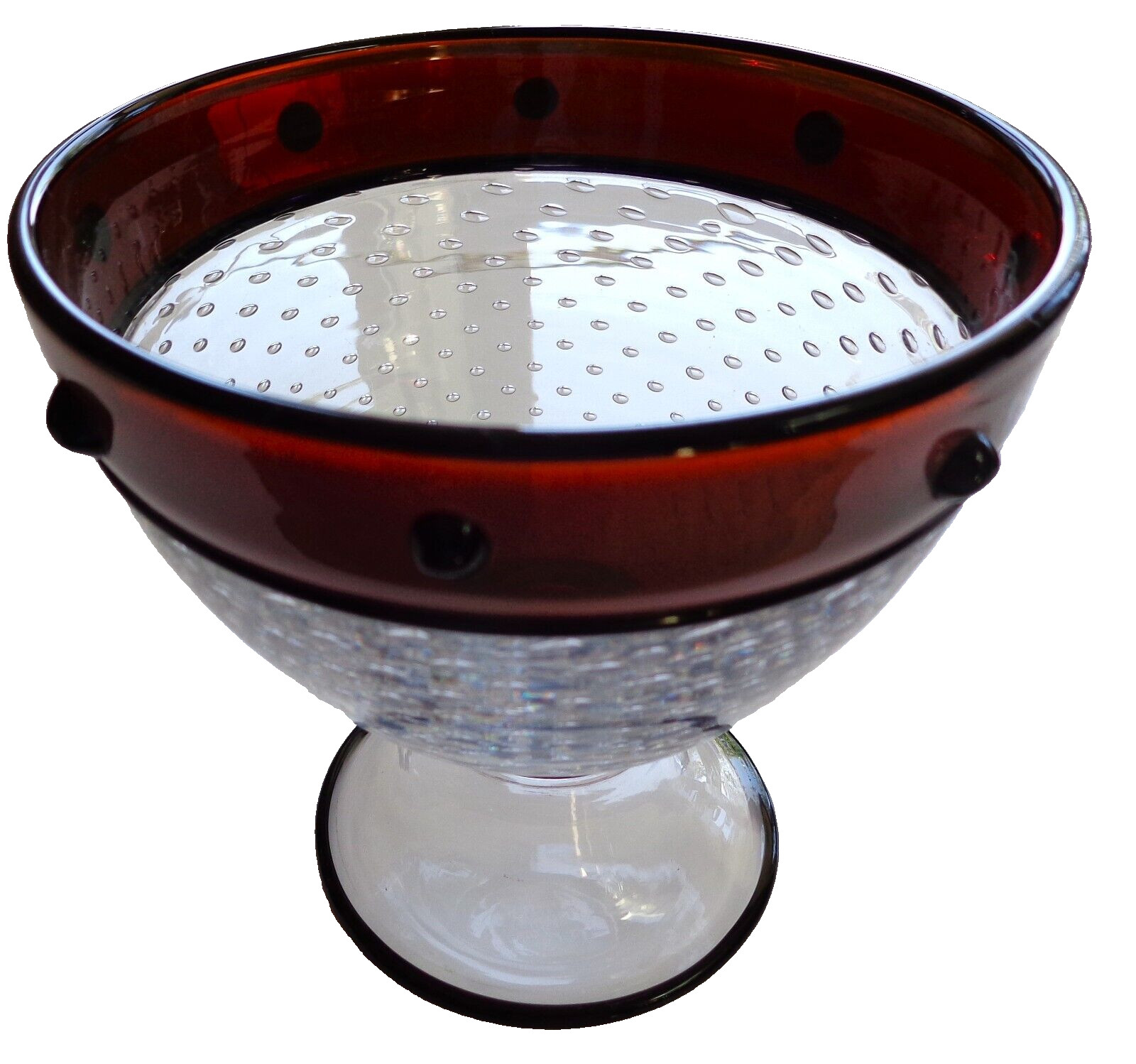ANTIQUE SAINT-LOUIS ART DECO GLASS SIGNED FOOTD BOWL PAUL NICHOLAS C193Os FRANCE