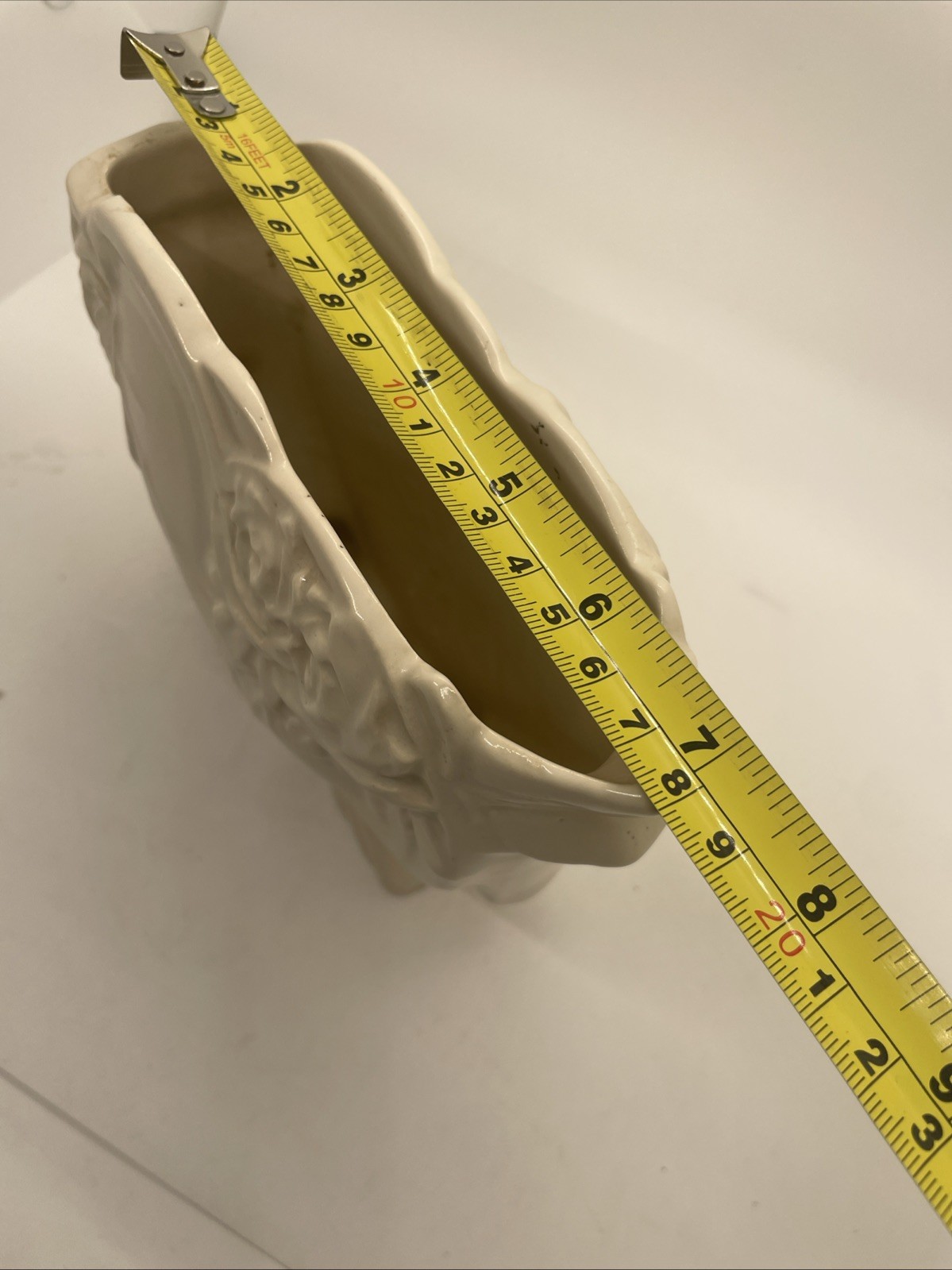 VTG Ceramic Heart Vase Floral Rose Planter Cottage Shabby Chic McCoy Style 5.5”T