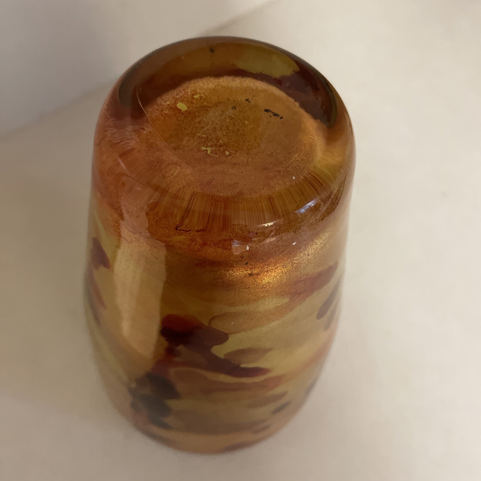 Sunrise-Studio Art Glass Vase-Statement Sunrise 7.5” Hand Blown Glass. EUC