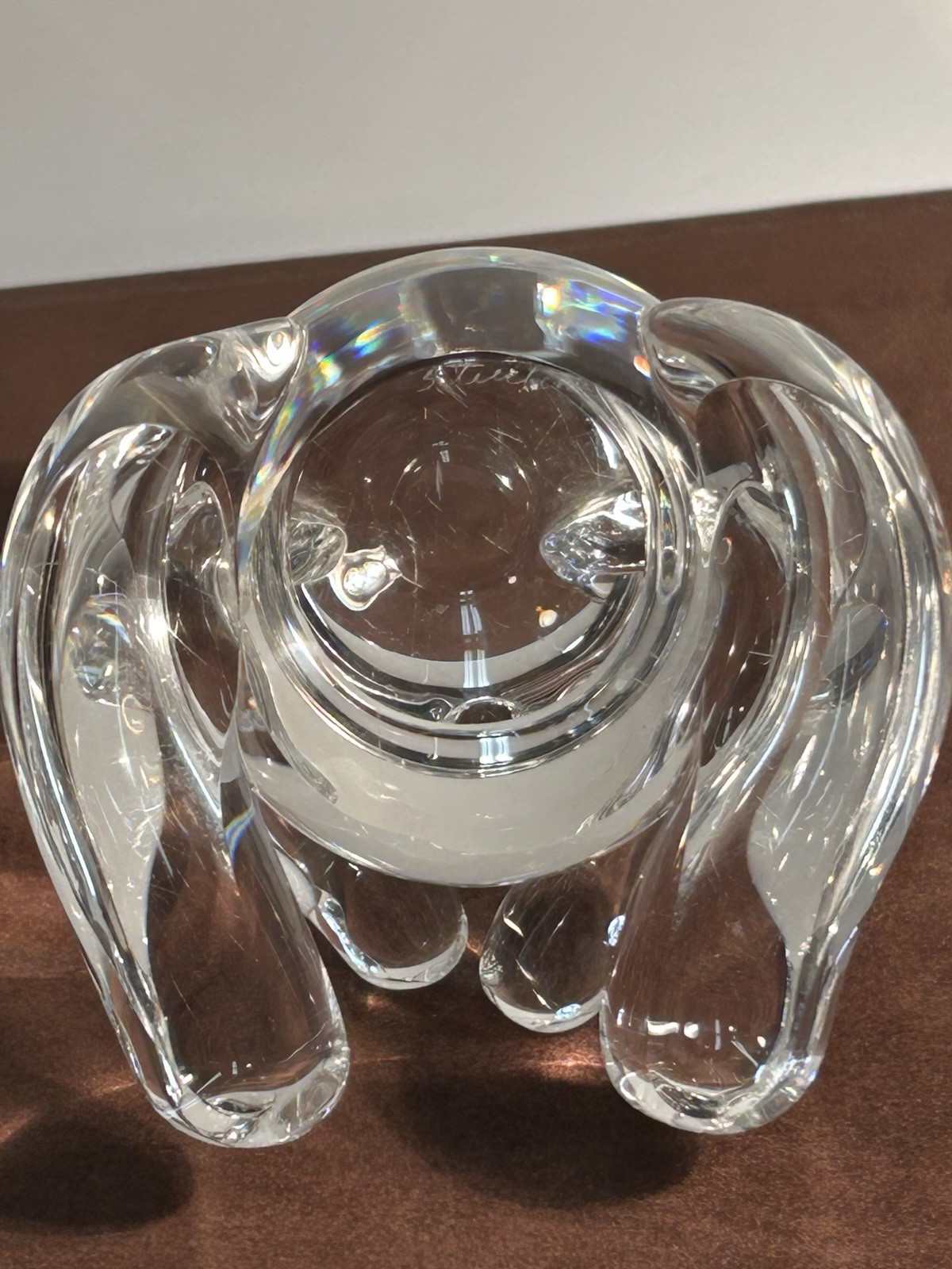 Signed Steuben Glass Lloyd Atkins Crystal Koala Bear Sculpture 1971
