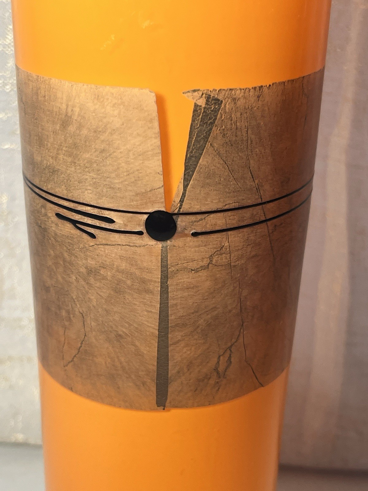 2008 Studio Paran Glass Vase 15 Inch Orange Hand Blown Signed by Artist