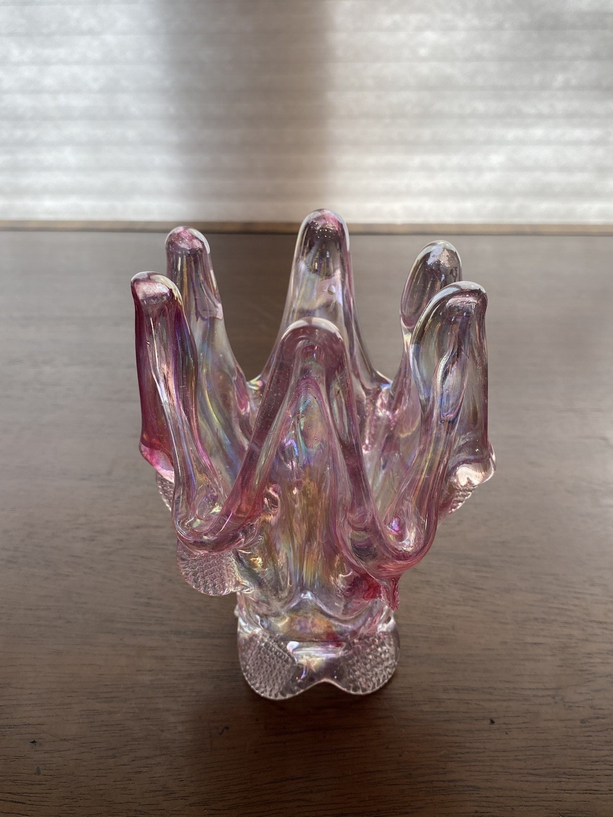 BEAUTIFUL VTG Chalet Rossi Bomboniere Whimsy Art Glass Open Vase 5.75″H