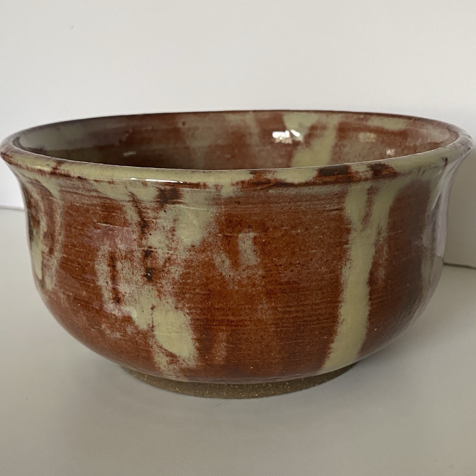 Shallow Hand Thrown Stoneware Planter Rust Signed Herbs Succulents Drainage Hole