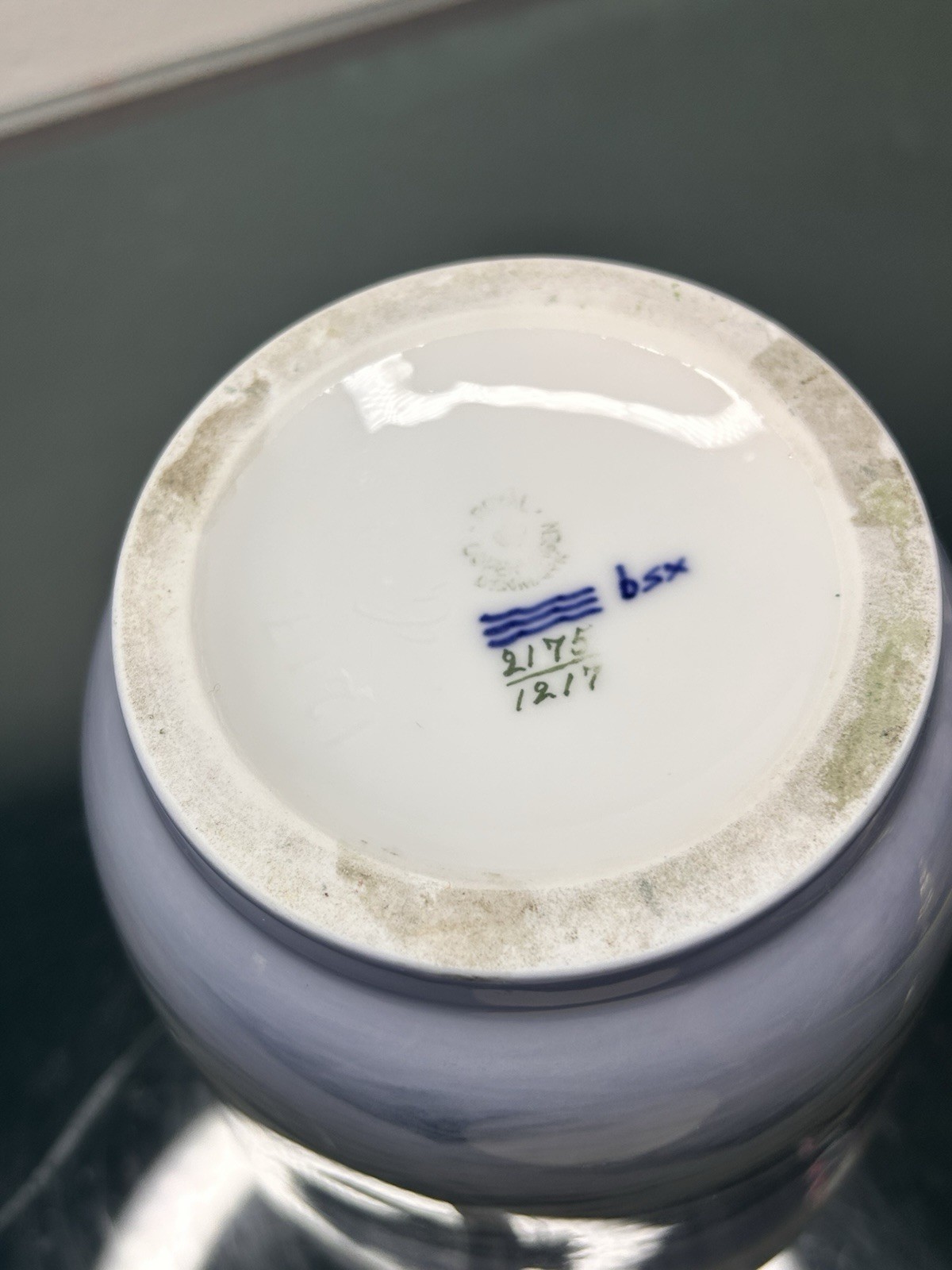Old Royal Copenhagen Large Vase Motor And Sailing Ship Sea Height 25cm 2175/1217