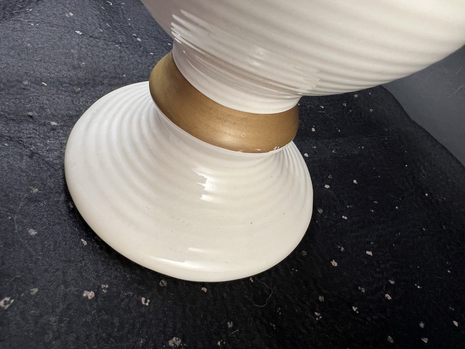 Vintage Hull Pottery 101 Gold Medal Flowerware Vase Mid Century White Ribbed