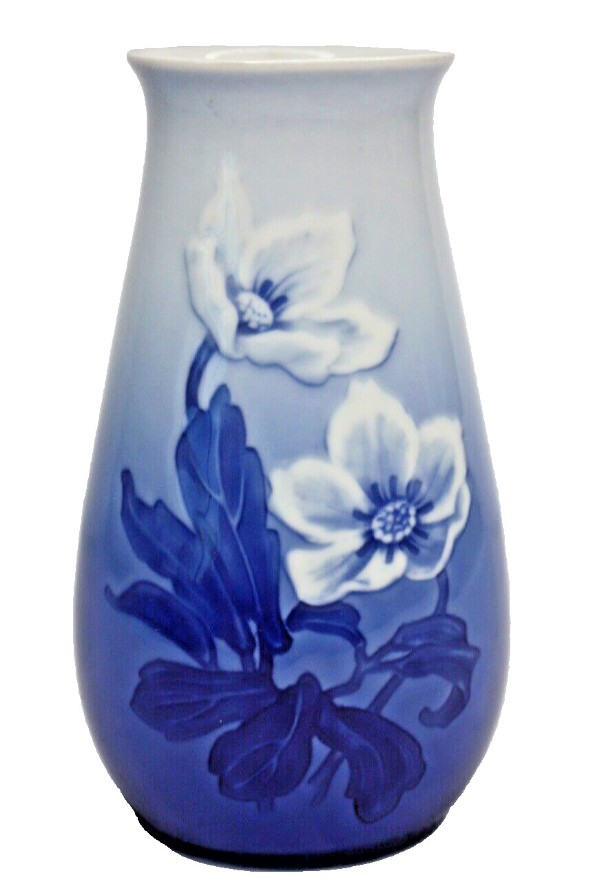 Bing & Grondahl B&G Porcelain Christmas Rose Vase 201 Denmark Old Mark