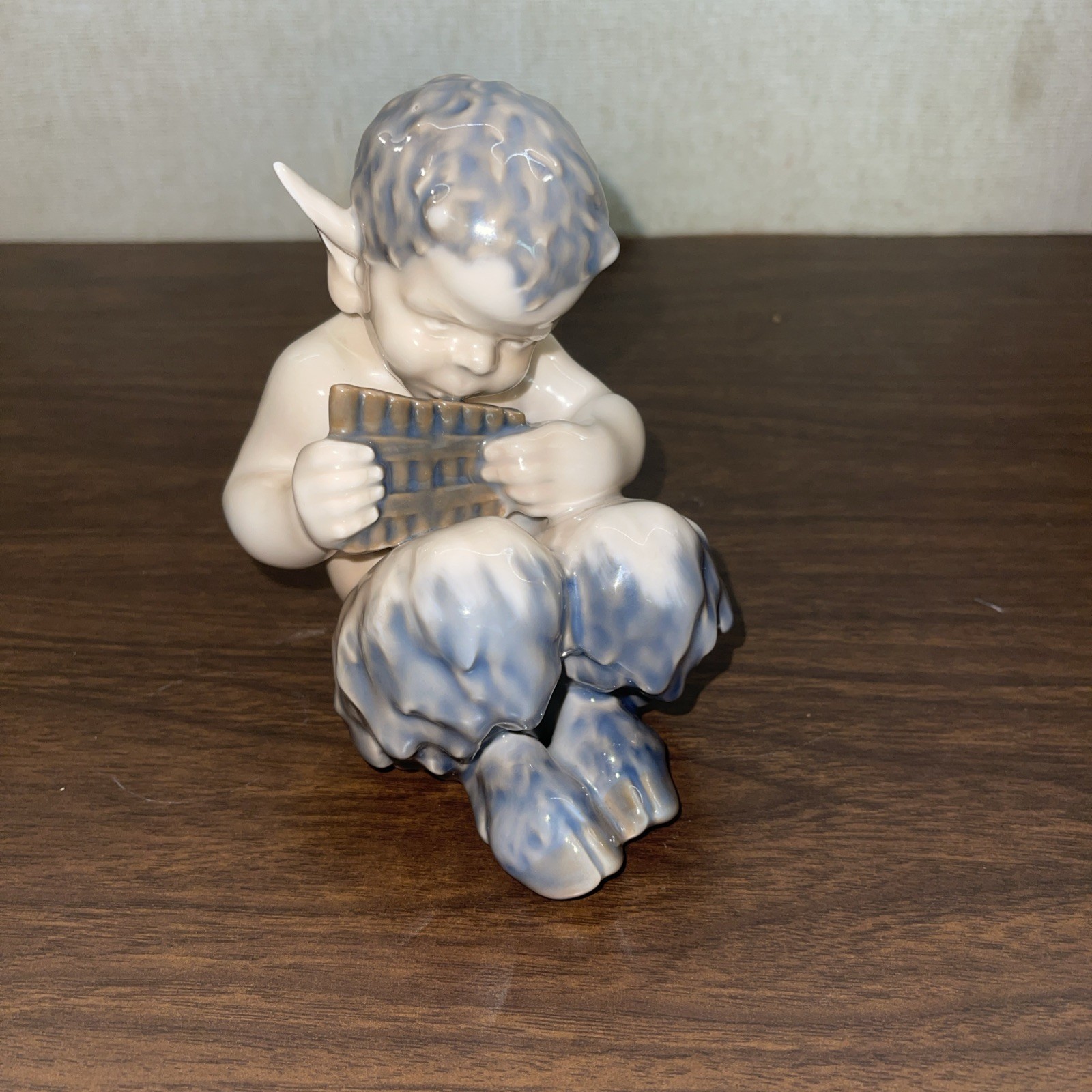 VINTAGE Royal Copenhagen Denmark Faun Playing Flute Porcelain Figure #1736