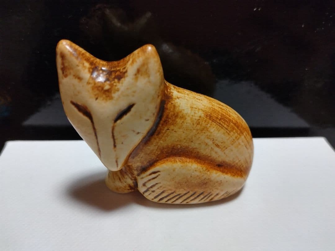 lisa larson mini zoo fox figurine ceramic animal object Scandinavian design