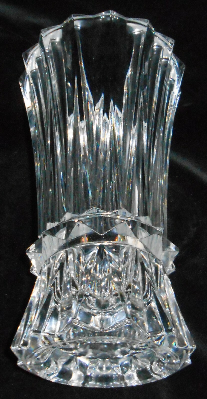 1998-2003 Mikasa Crystal RAINIER PATTERN 10 1/4″ Vase GREAT DESIGN!