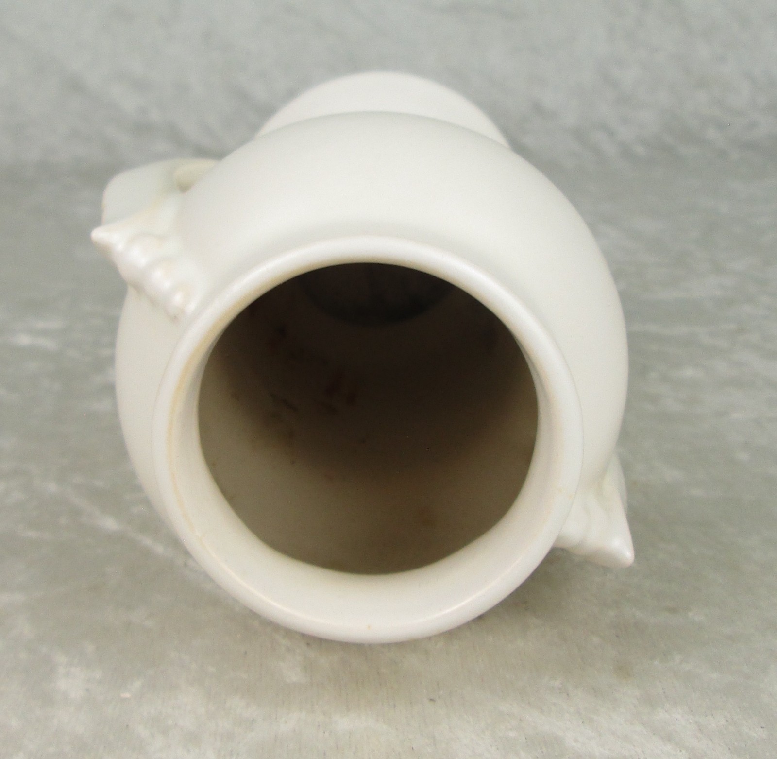 Roseville Pottery 733-6 Art Deco Vase 2 Handle White 6-3/8 inch Tall