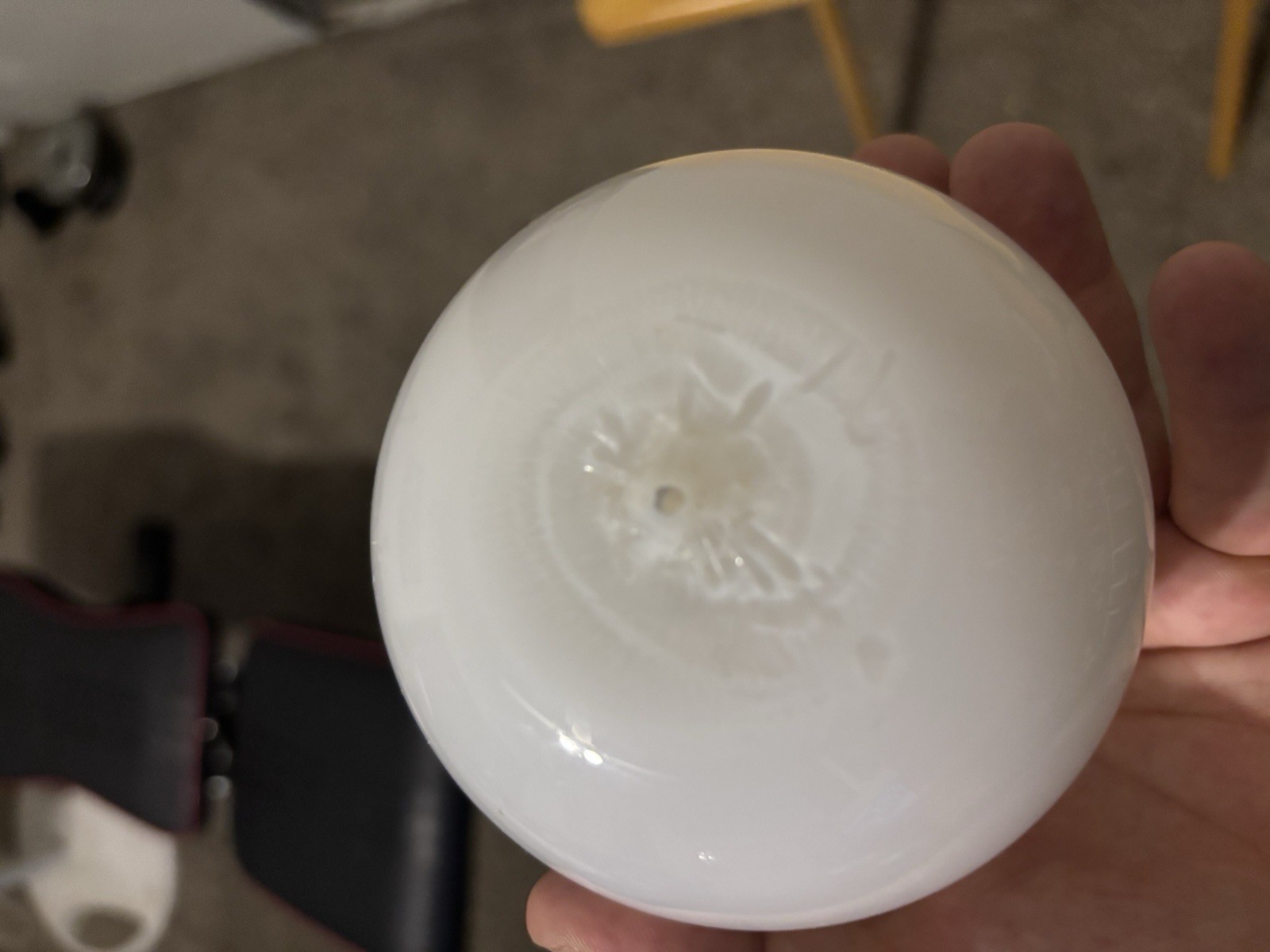 Hand Blown Glass 4inch White Clear Glass Globe Beautiful Rare Sale Price!!