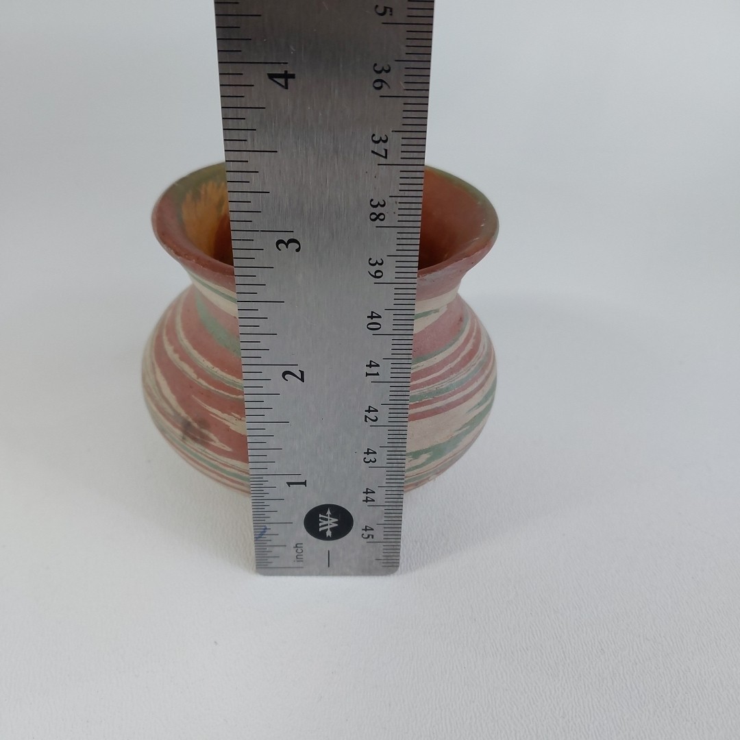 SILVER SPRINGS FLA. Vintage Swirl Clay Vase – ART POTTERY Mini Planter – FLORIDA