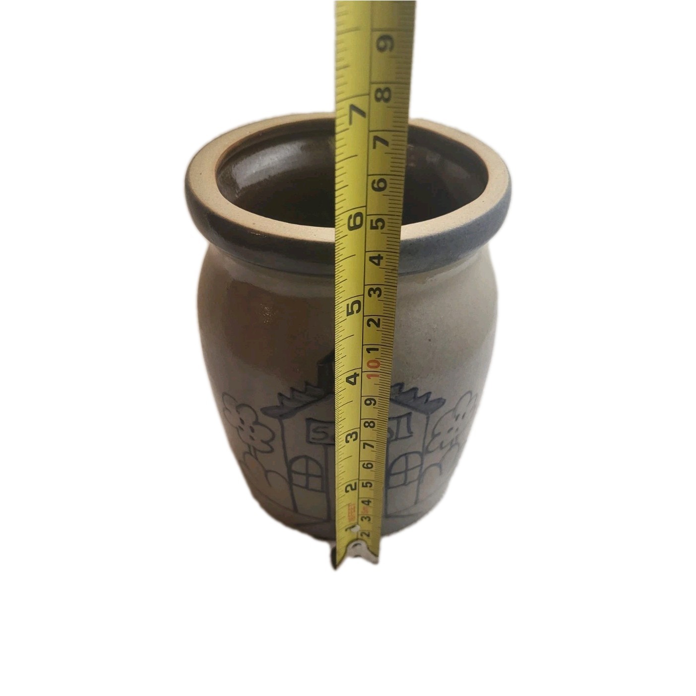 Vintag BBP Beamount Brothers Pottery Salt Glaze School House Crock 6″