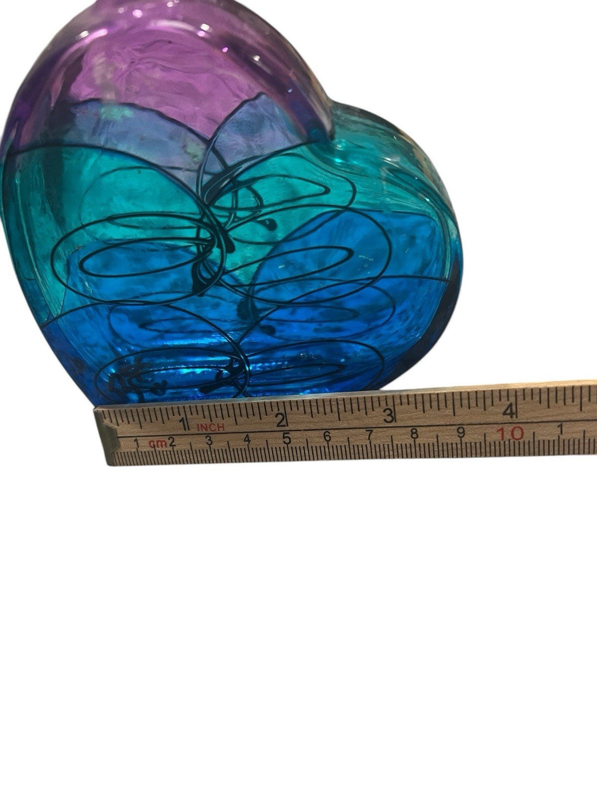Kefla M Draksler Slovenija Art Glass Bottles (2) Heart Shaped Made In Italy Colo