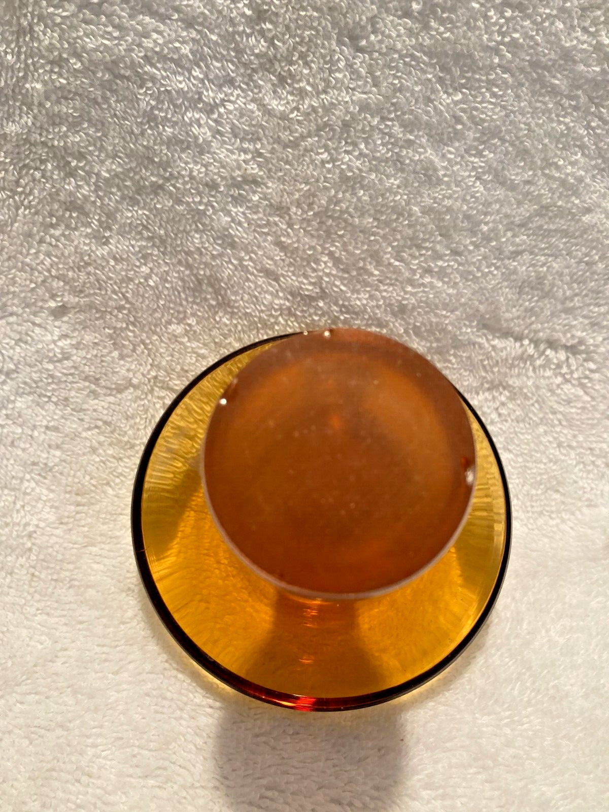 Pilgrim Yellow Amber Glass Mushroom 3 3/4″ Tall Top Is 3 1/2″ Wide