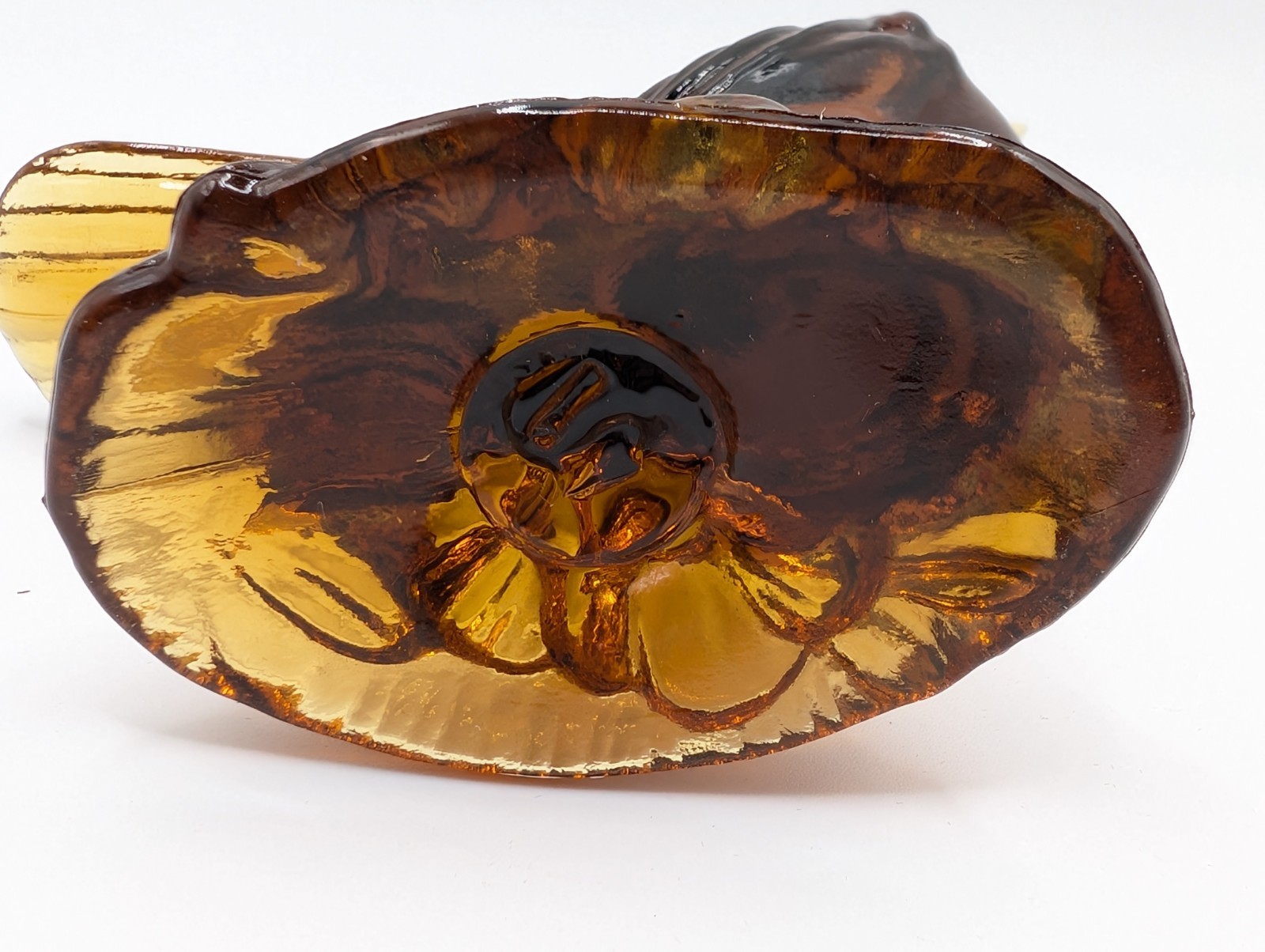 Vintage Mosser Glass Audubon Cardinal Amber Bird Figurine Paperweight