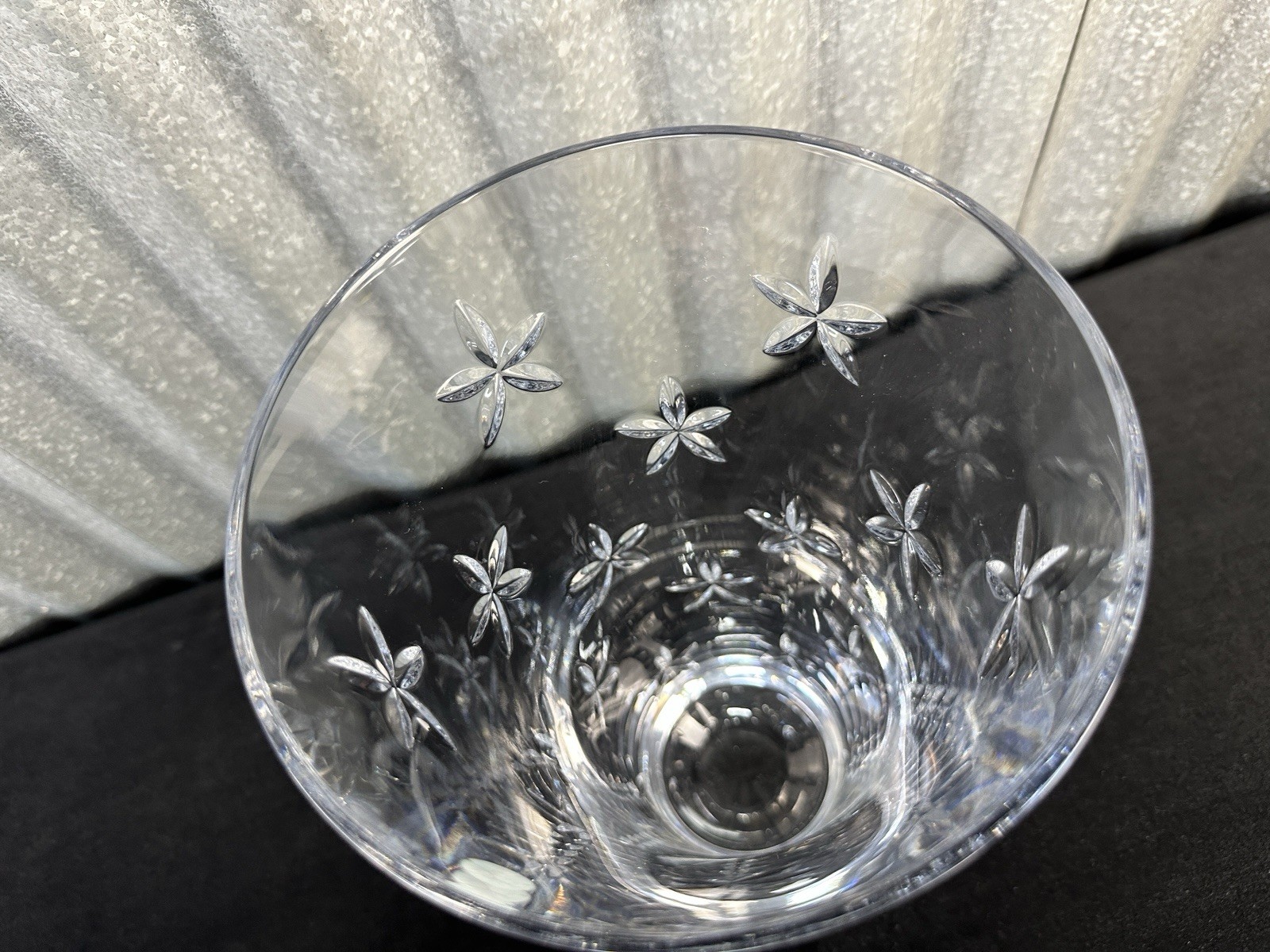 NEW Tiffany & Co. Crystal Cut “Star Flower” Flower Vase 11.5 Inches High