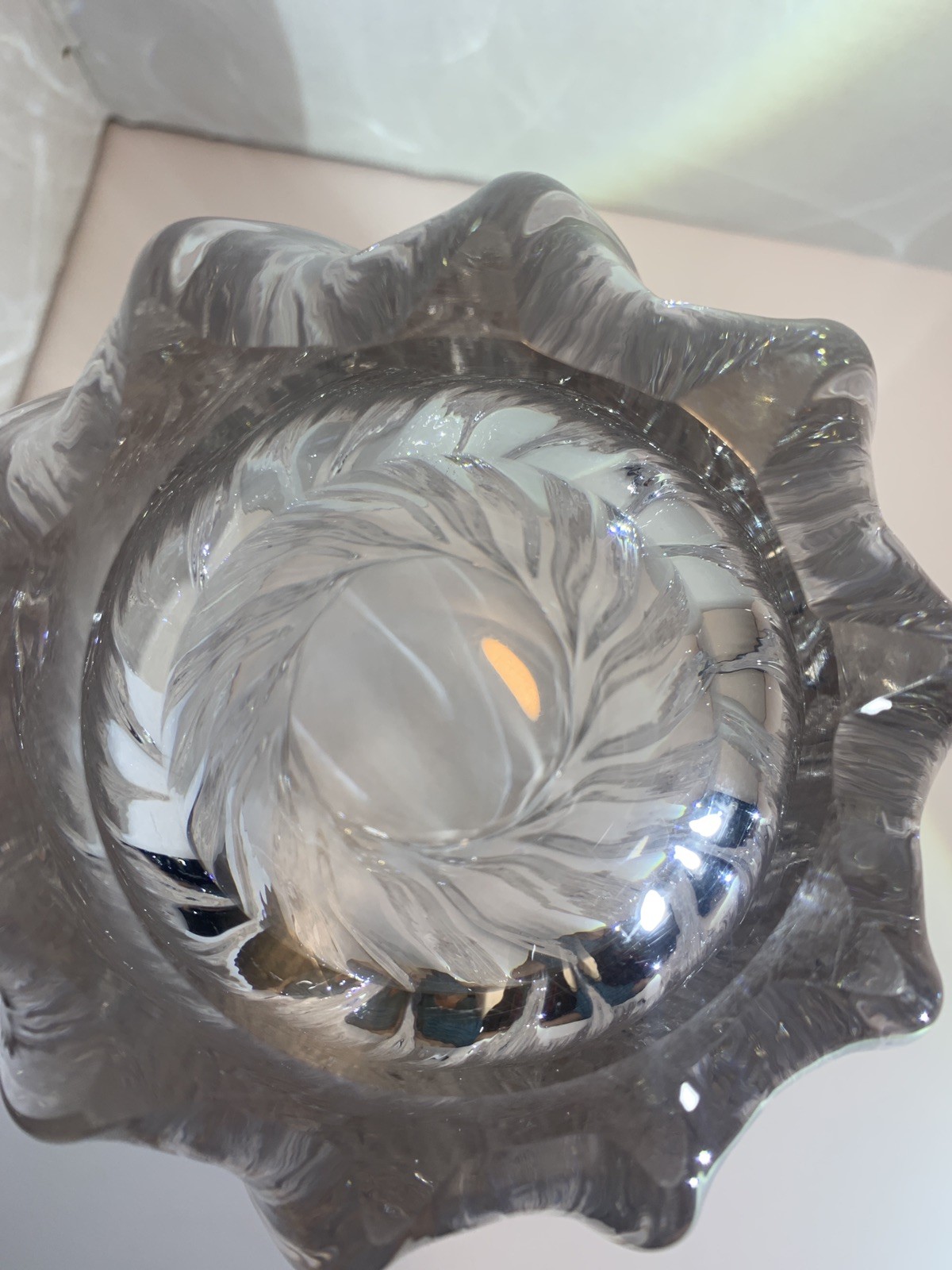 Vintage Mikasa Heavy Crystal Brilliant Centerpiece Vase 10″ Mint Condition