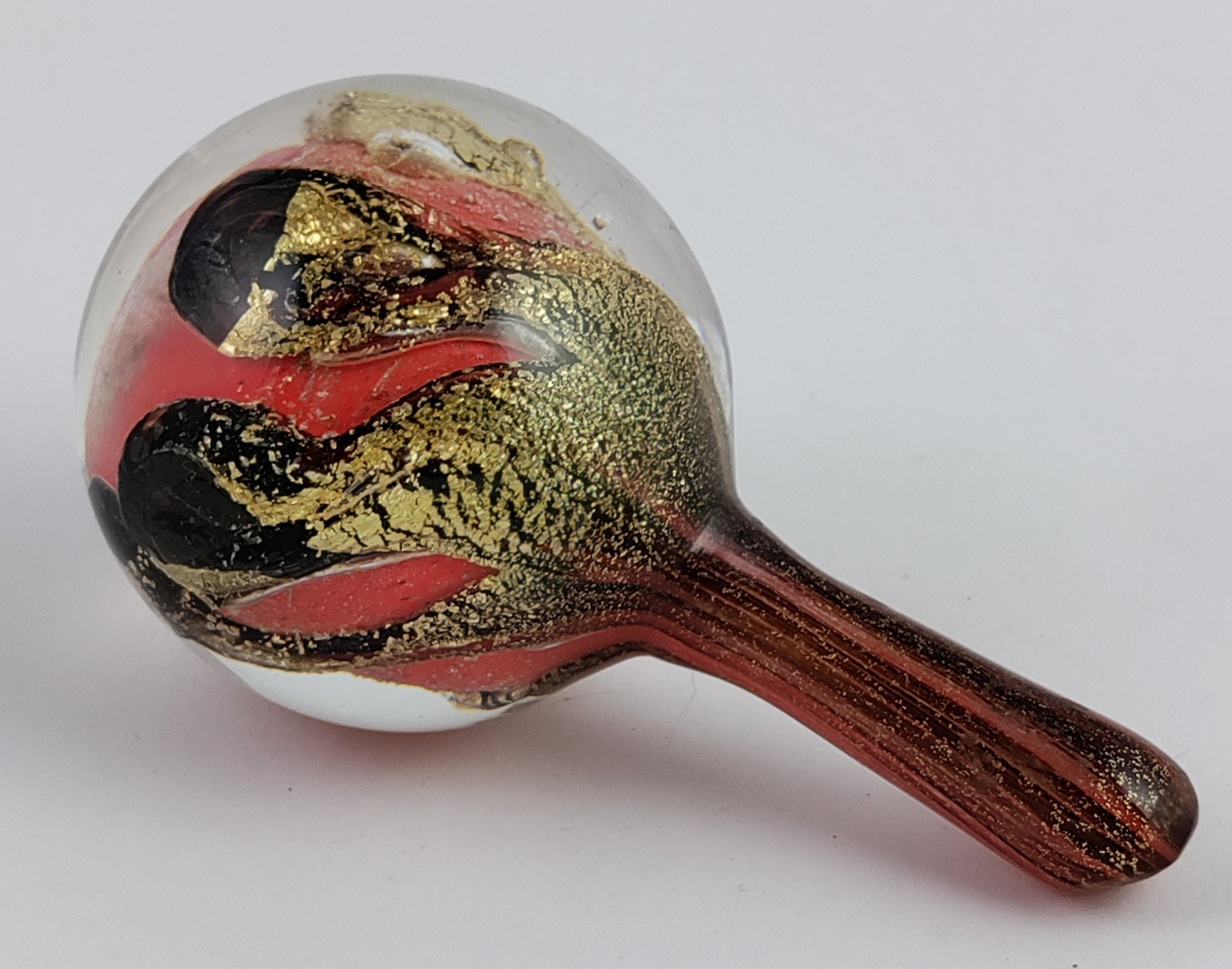 Hand Blown Red Gold Black Art Glass Bottle Stopper Jean Claude Novaro?