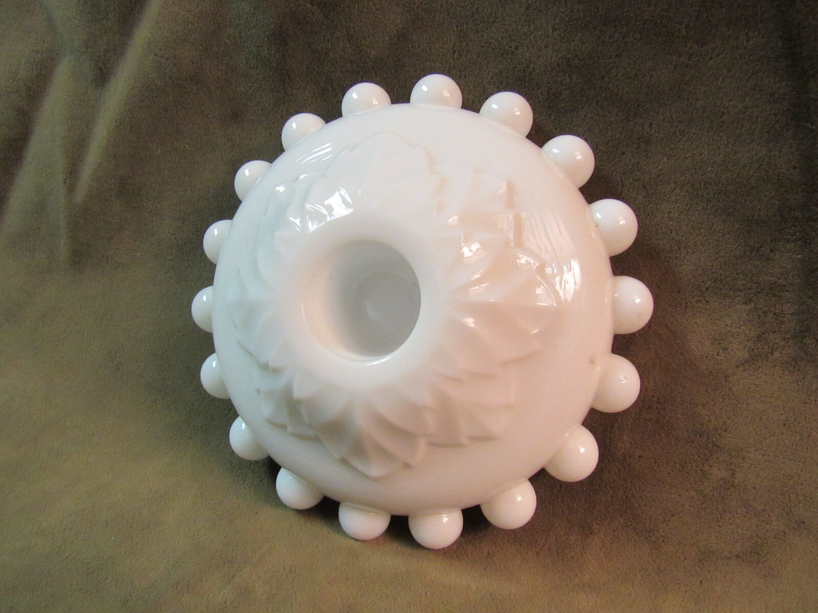 1950’s Imperial Glass Milk White Overlapping Leaves Candlewick Low Candleholders