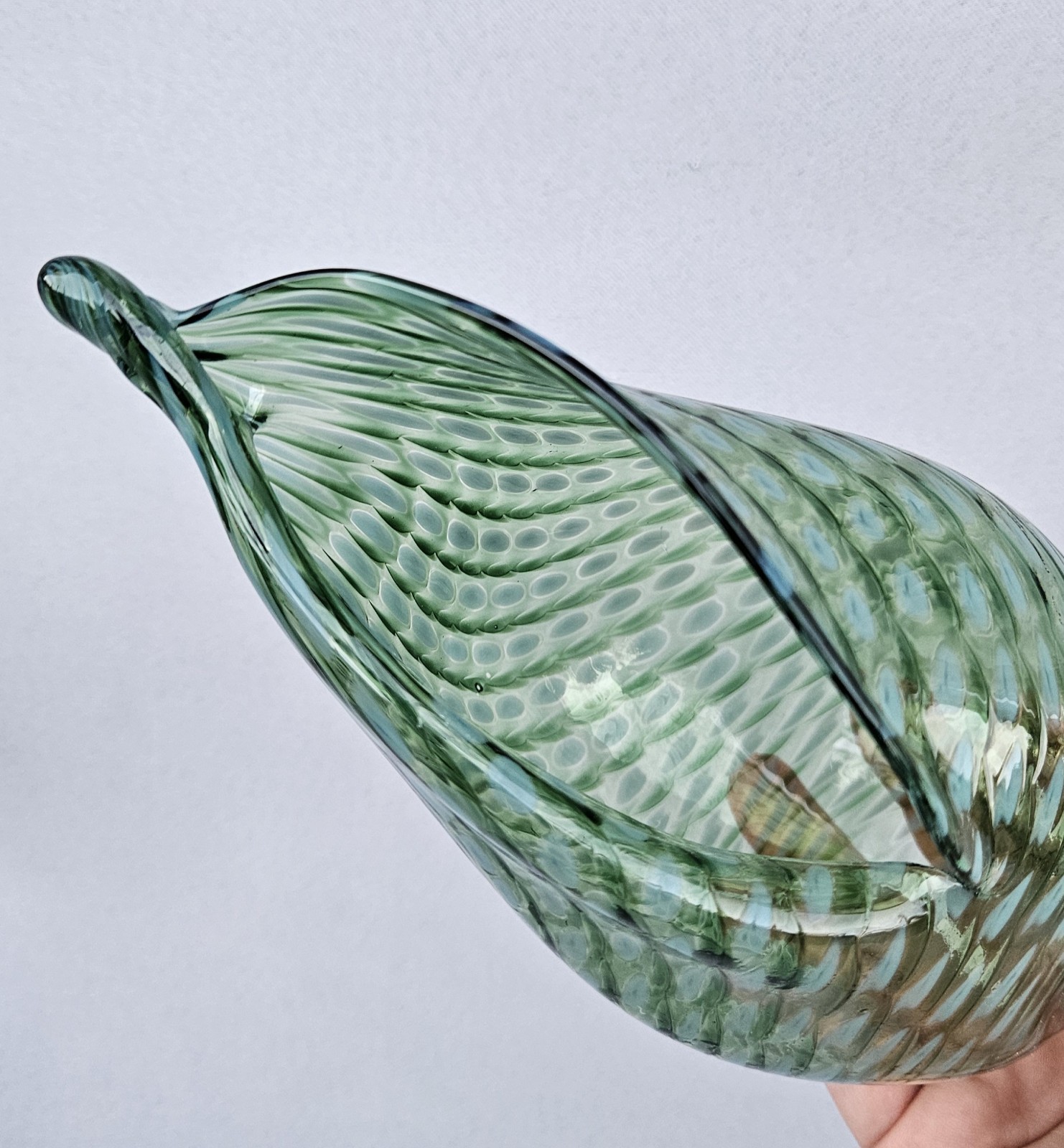 Blown Art Glass Conch Shell Signed Diane Kelly Hawaii