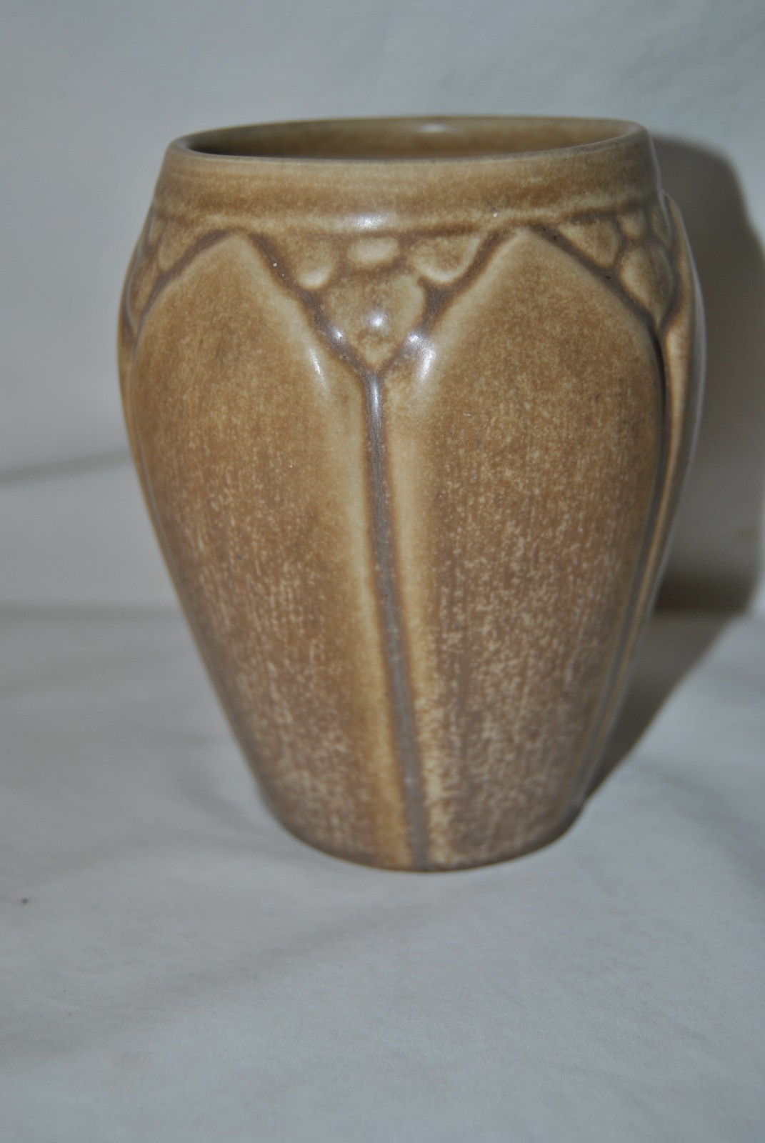 Rookwood Matte Brown Vase With Blue Inside On The Bottom 1939 Shape #2090