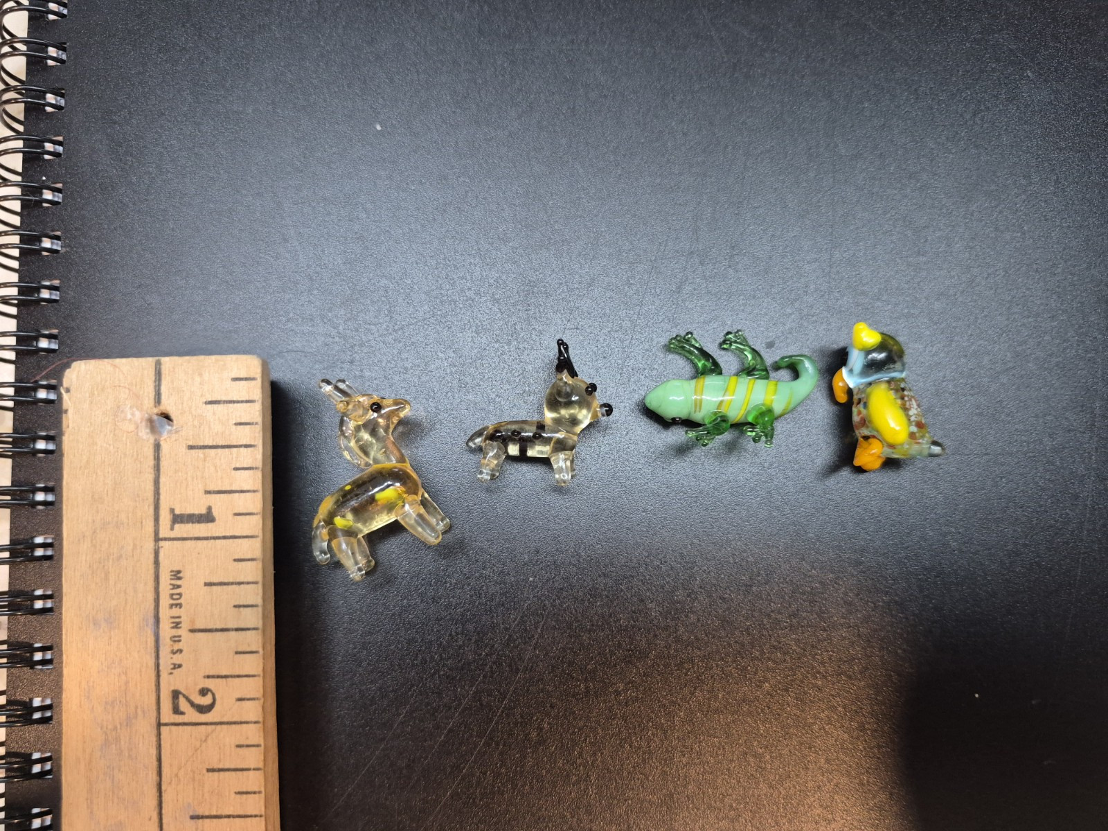 Miniature Hand Blown Glass Animals Lot Deer Horse Owl Lizard Mini Dollhouse