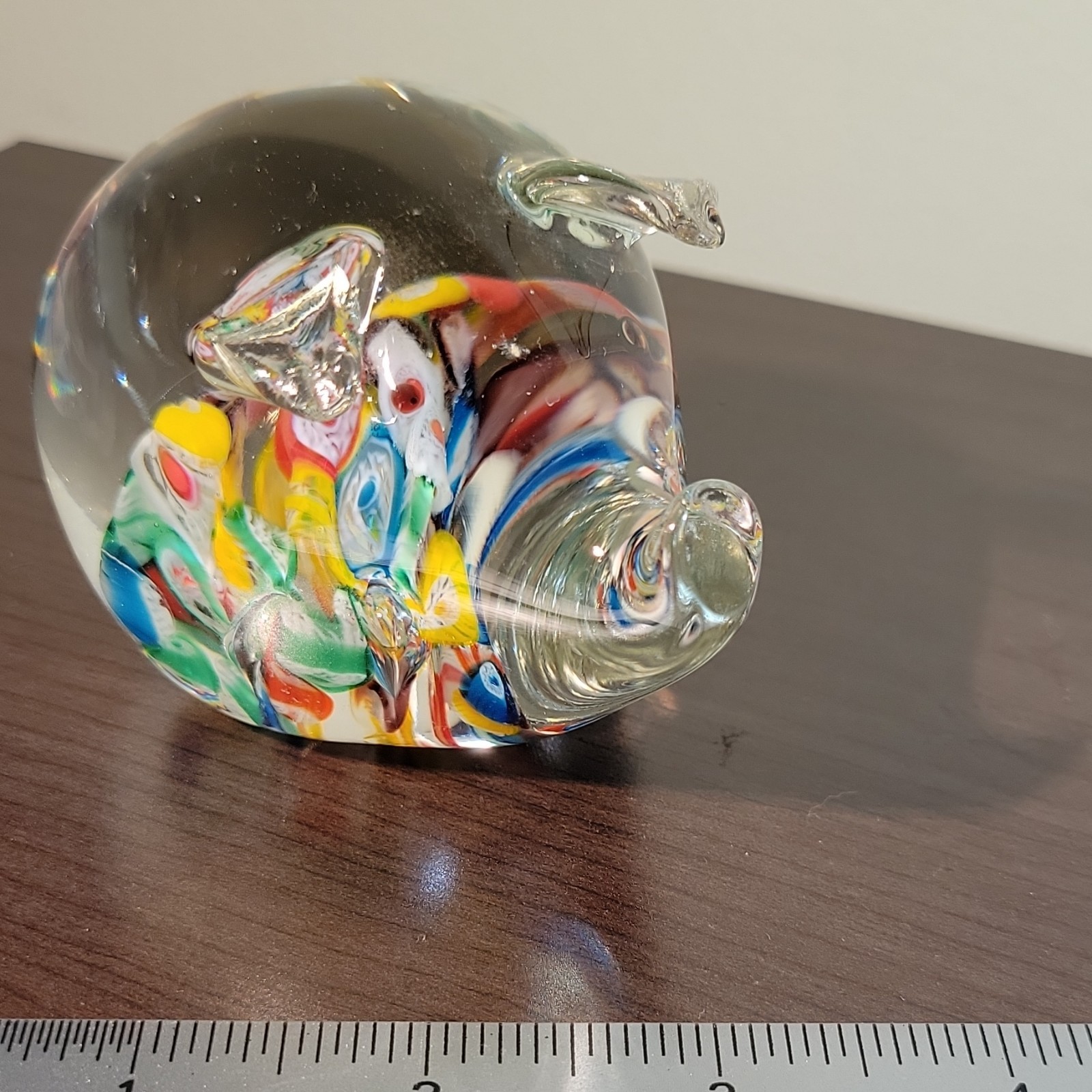 Ardalt Japan Art Glass Pig Paperweight, Multicolor