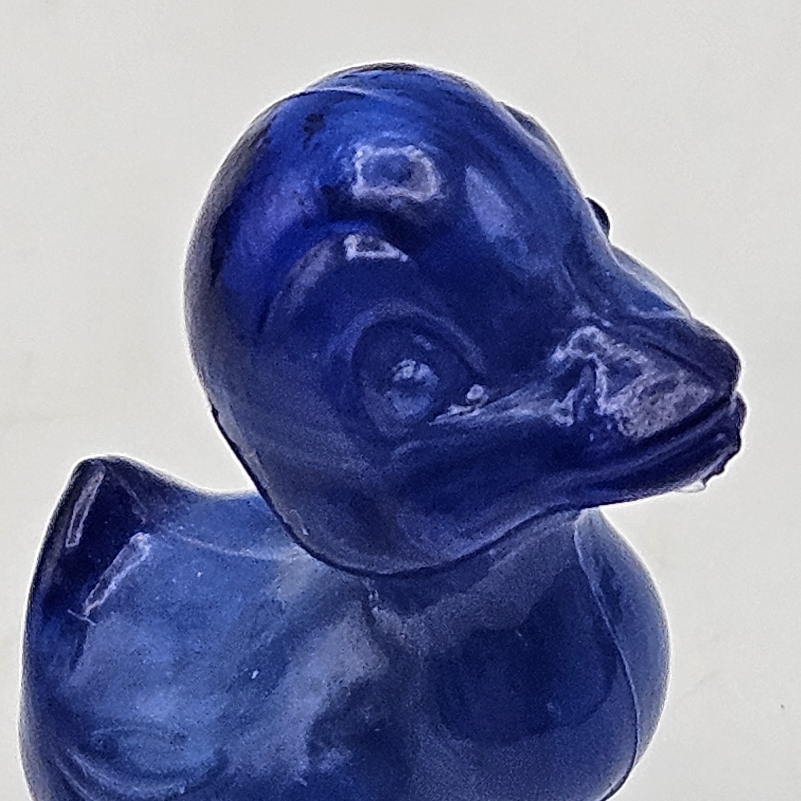 Boyds Glass ~ Debbie Duck Duckling ~ Cobalt Blue Slag ~ 1 1/2 Inches