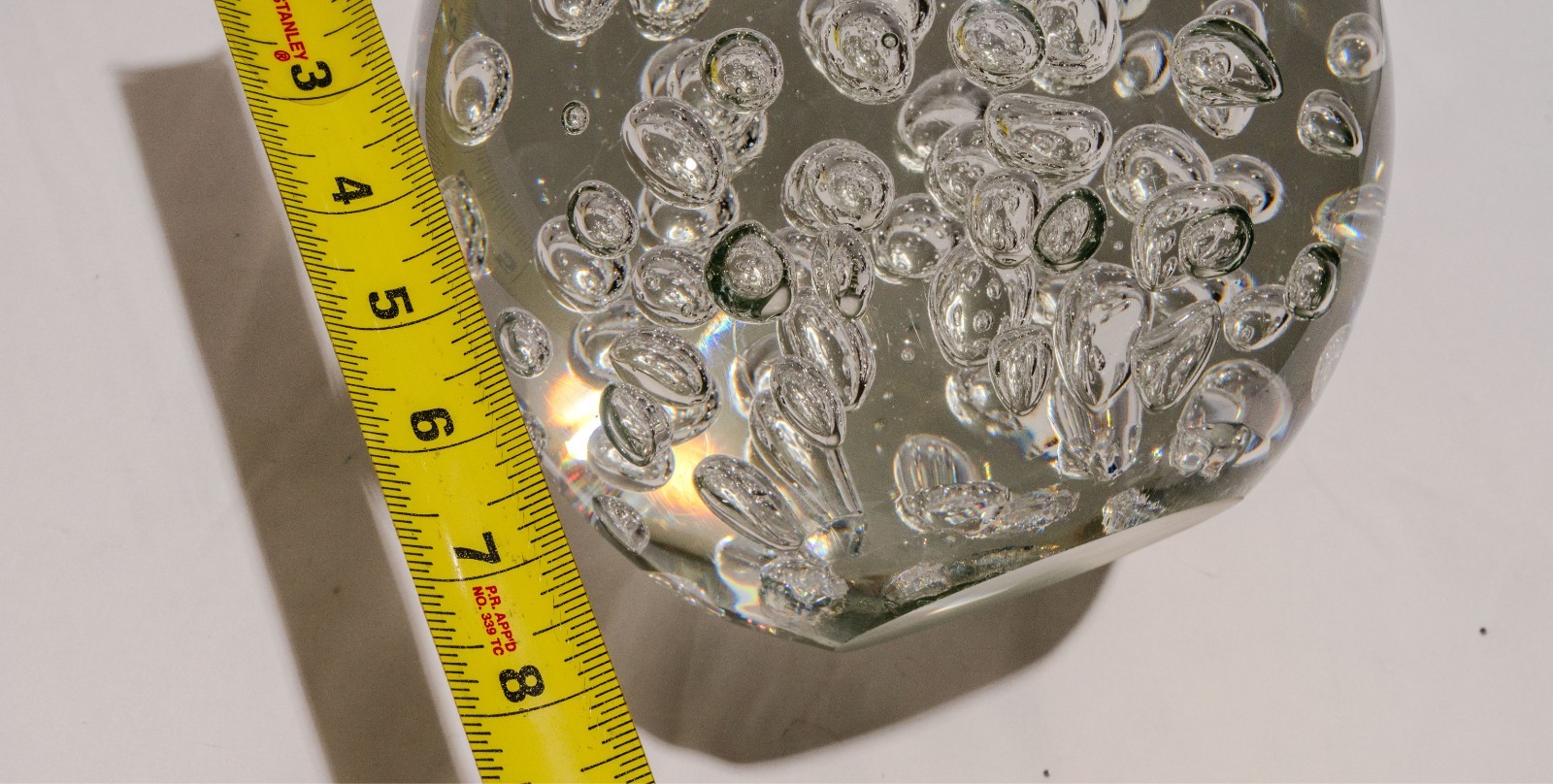 Huge & Rare 8″ Murano Art Glass Orb – 22lbs (10kg) Massive Controlled Bubble