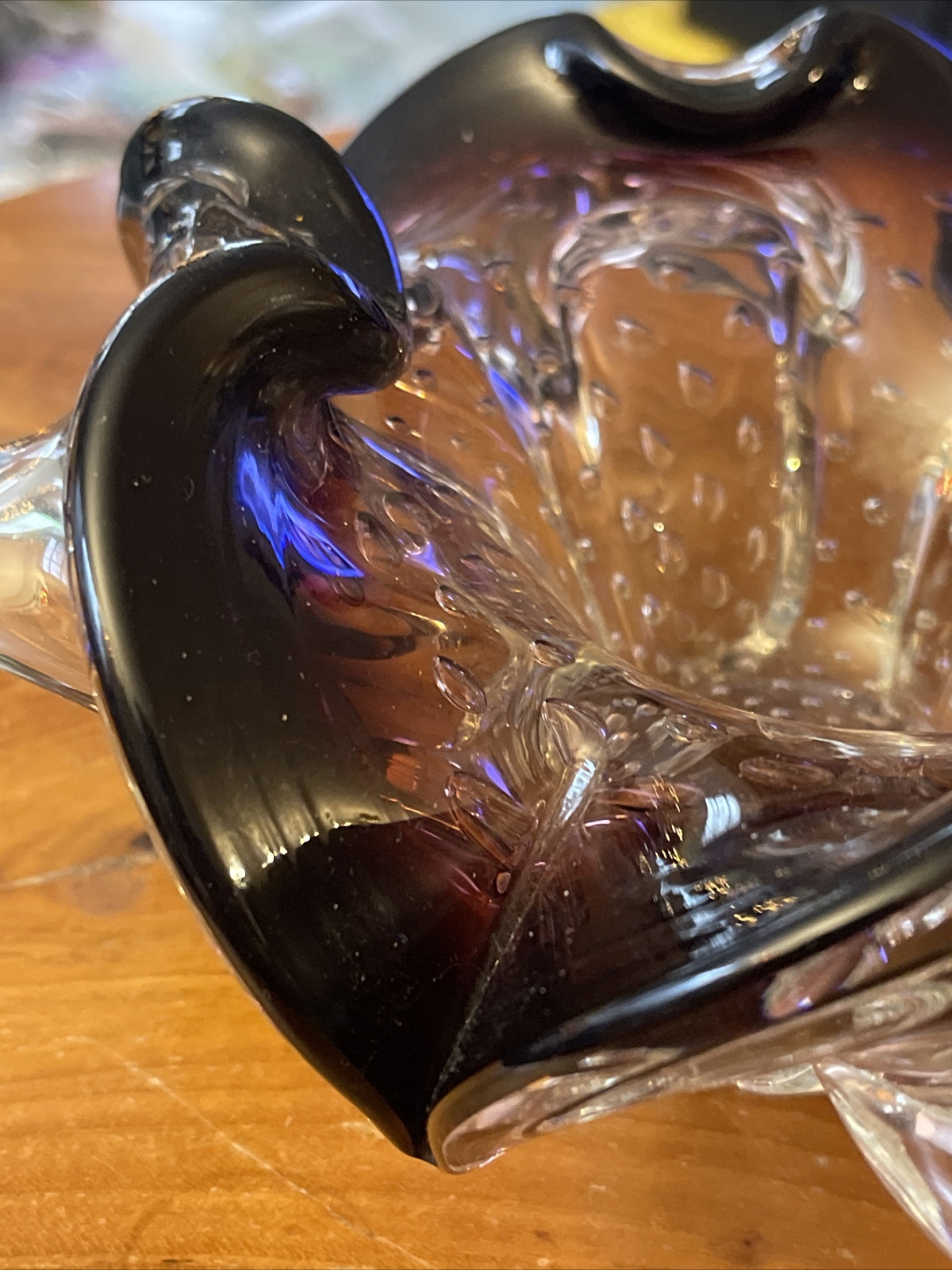 Vintage Hand Blown Art Glass Art Bowl Italy Irving Rice Irice