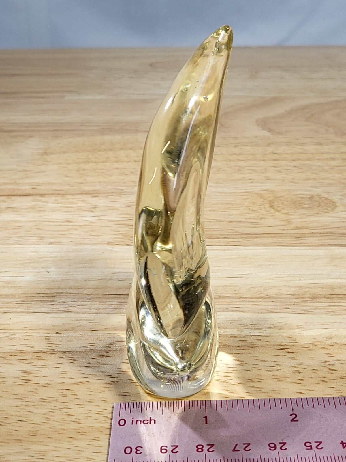 Silvestri Blown Art Glass Sailboat Clear Glass Paperweight / Figurine / Vintage