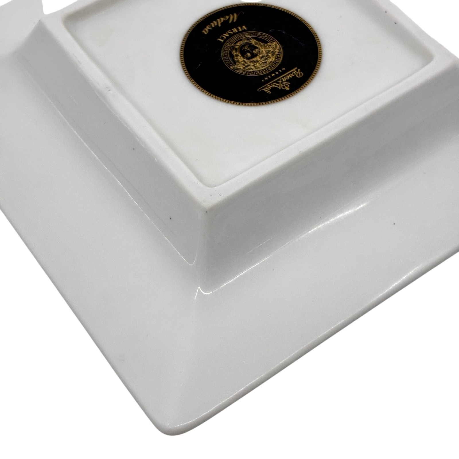 Versace Rosenthal Medusa Red Porcelain Square Ashtray Trinket Tray 13cm Germany