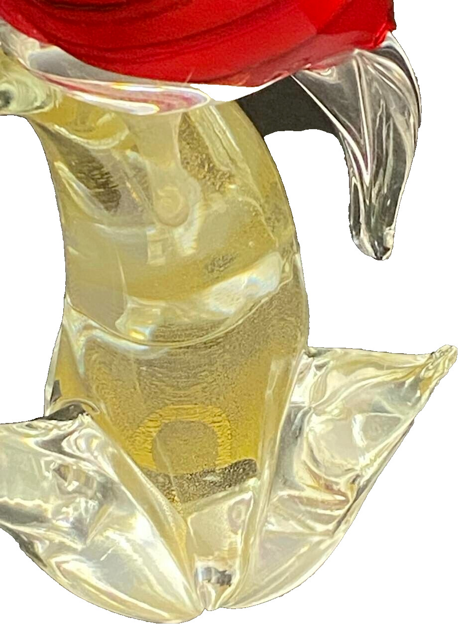 Vintage Italian Murano Red and Gold Parrot Bird Figurine. Made in Venice Italy!