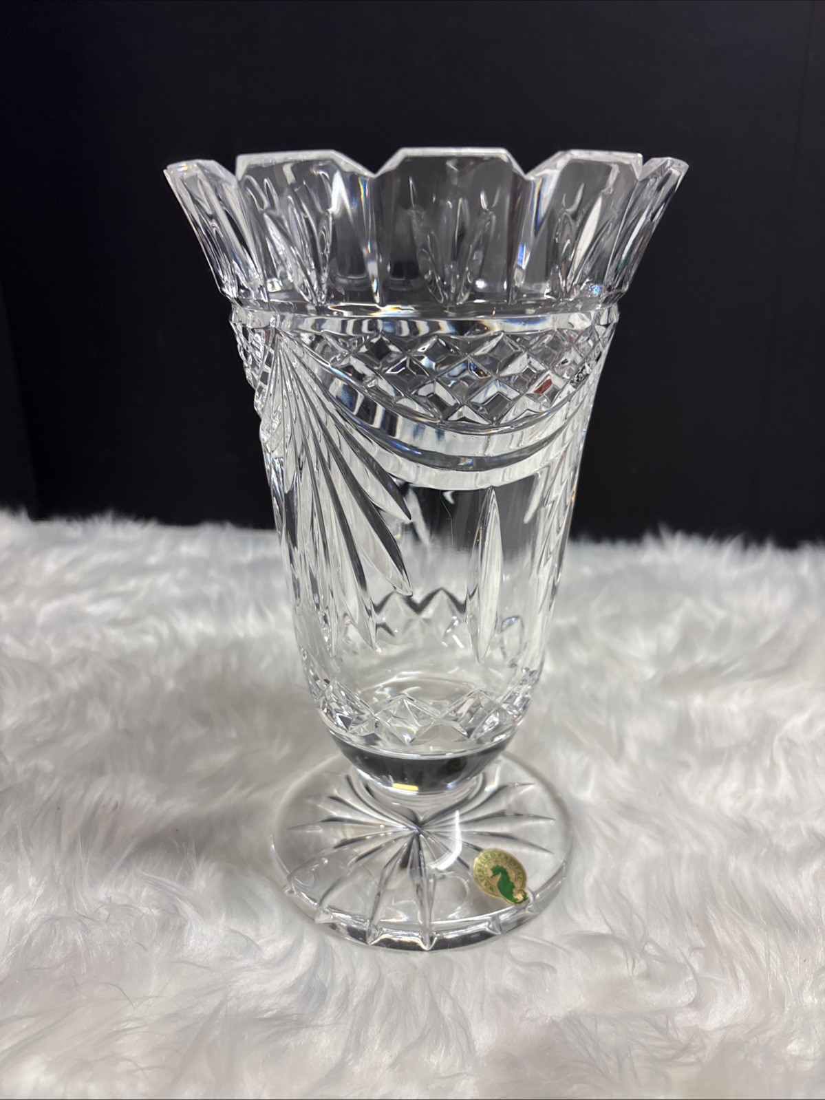 Waterford Society Crystal PENROSE 1995 Footed Vase 8 3/8″