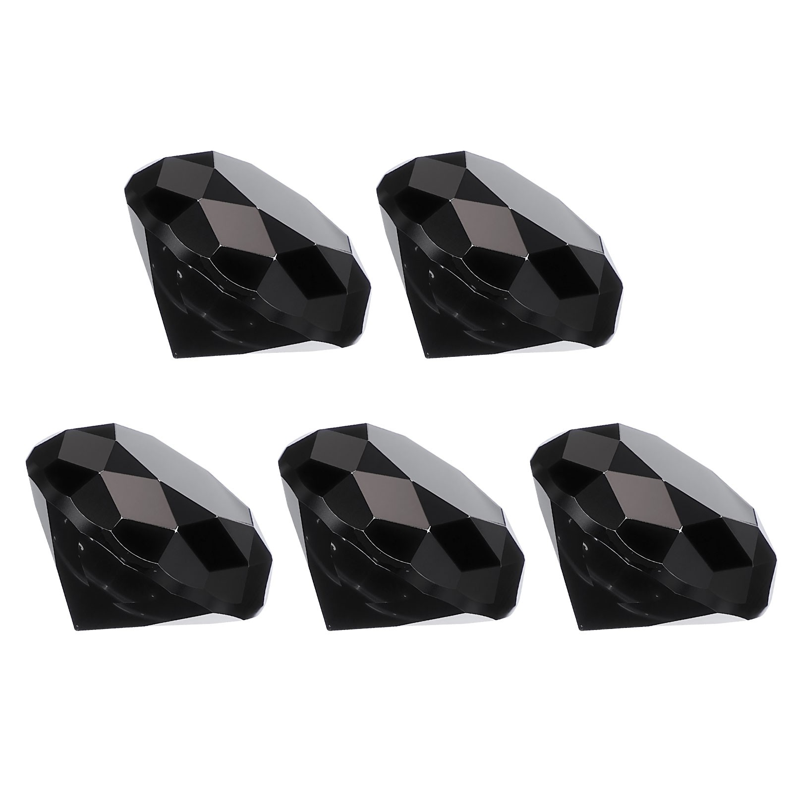 5 Pcs 40mm / 1.57 Inch Diamond Crystal Paperweight, Black