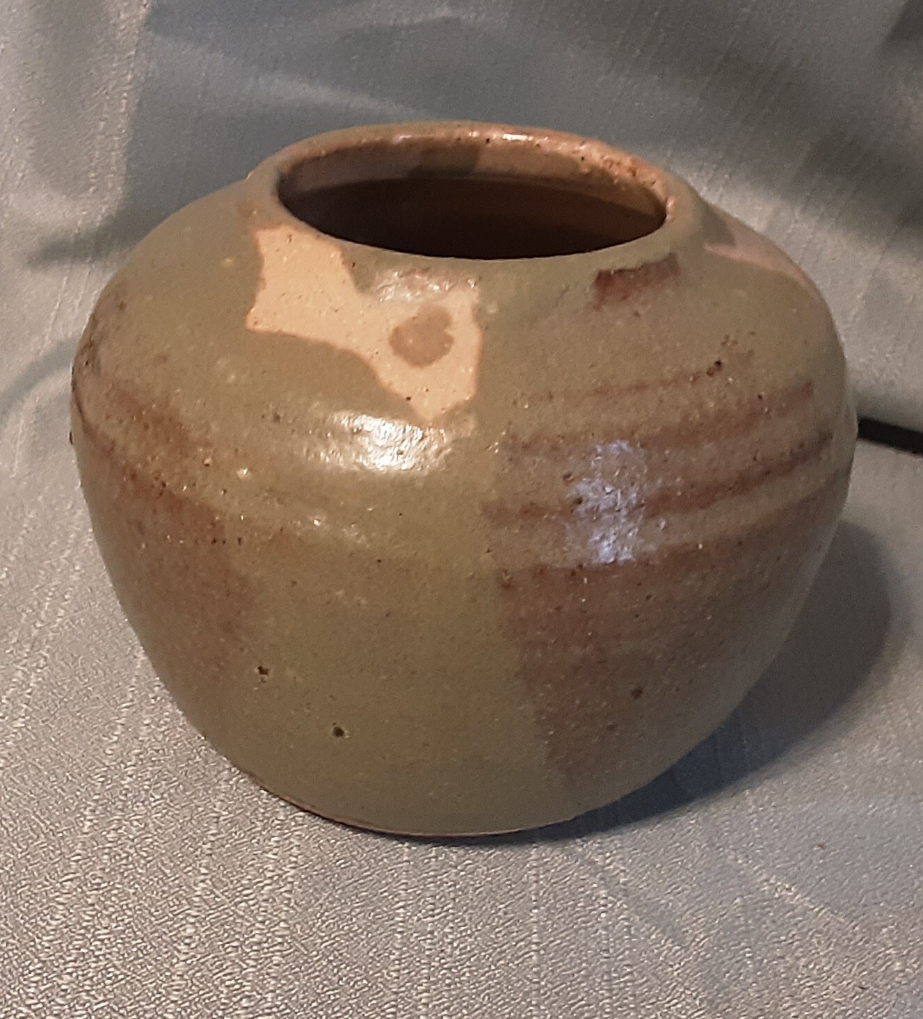 Hand Thrown Pottery Decorative Round Vase/Holder, Signed KAZ 80