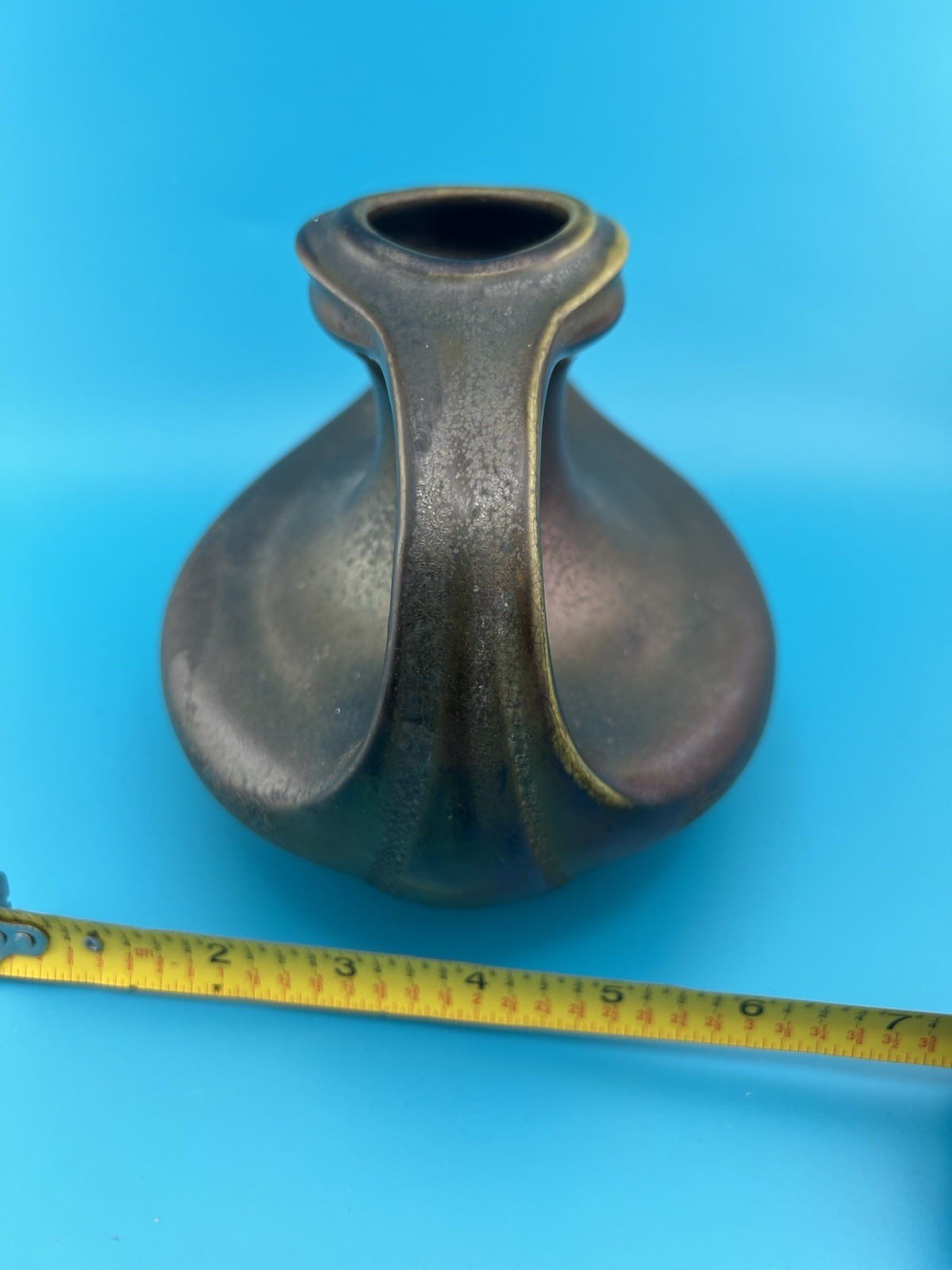 Antique Heliosine Ware Iridescent Vase Austria Art Nouveau