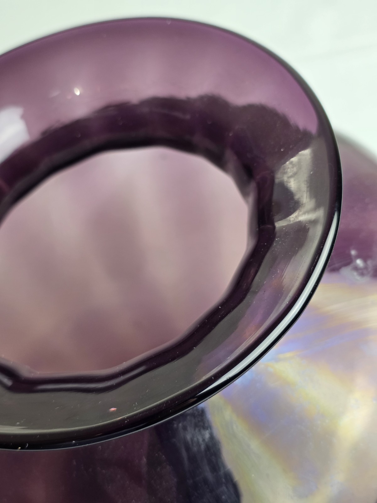 10 1/2″ Signed Durand Amethyst Vase