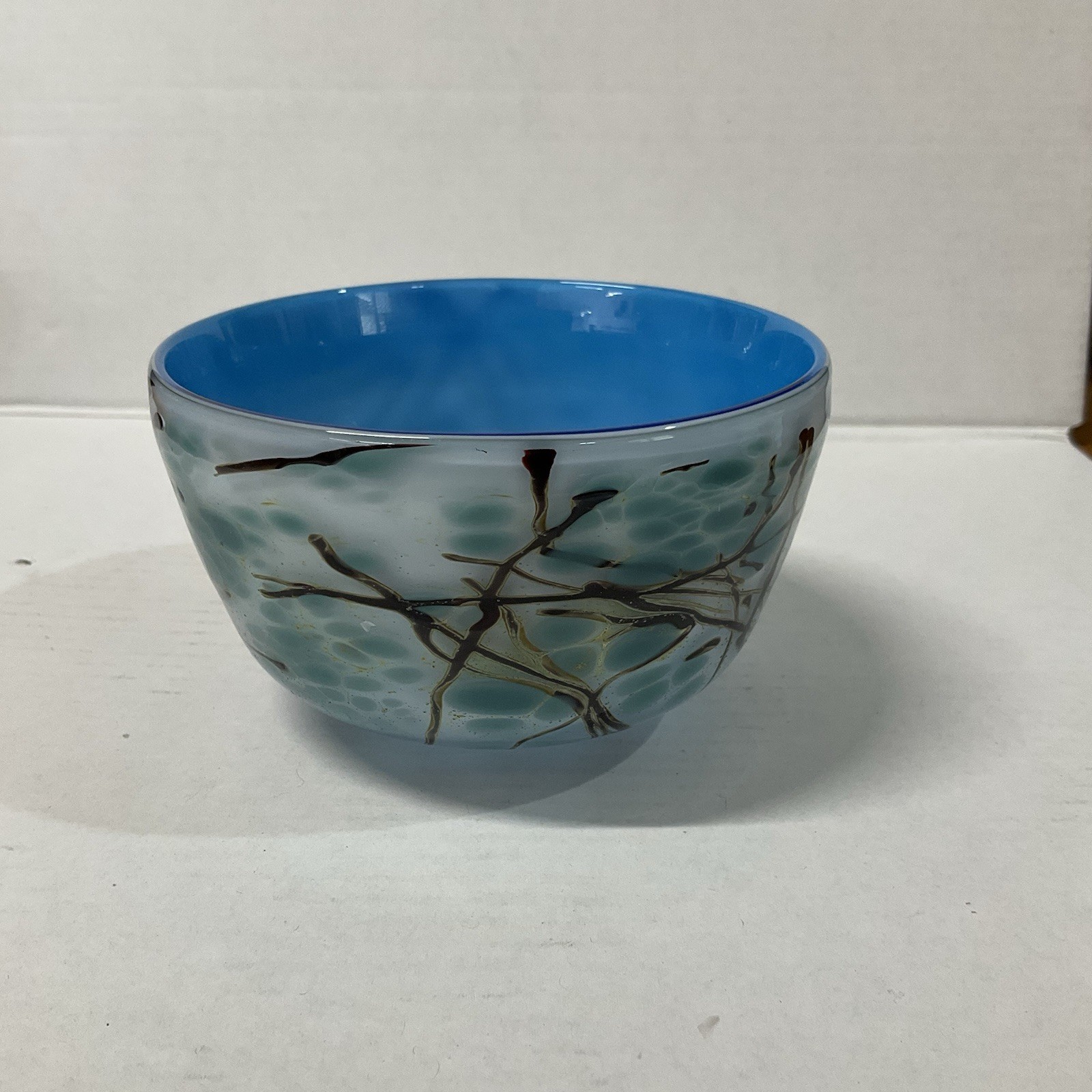 Studio Art Glass Vase signed JAK 1965 & Hand Blown Art Glass Bowl Set