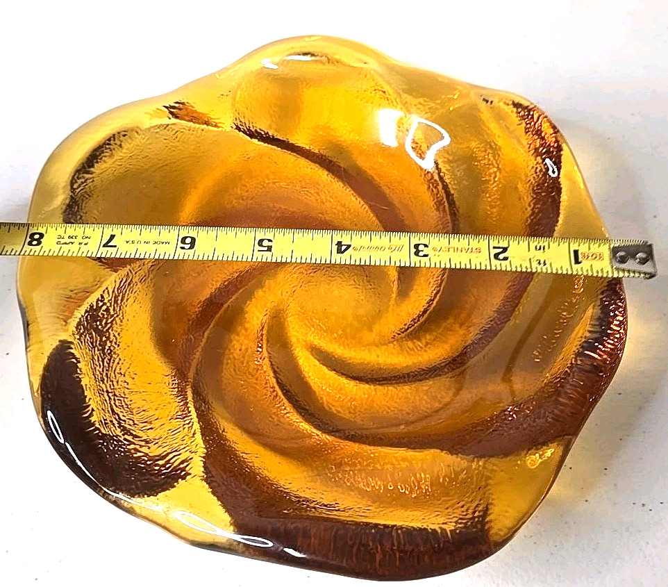 Fenton Amberina Art Glass Bowl Ashtray Trinket Dish Vintage MCM 8 3/4 inch