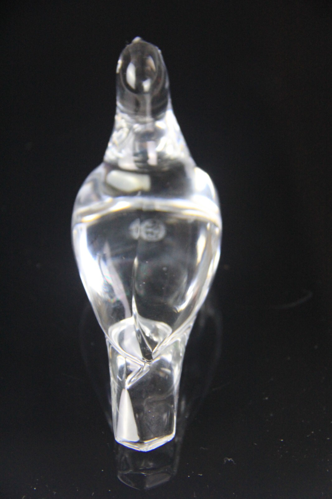 BACCARAT Figurine France Clear Crystal Turtle Dove Bird Paperweight Signed